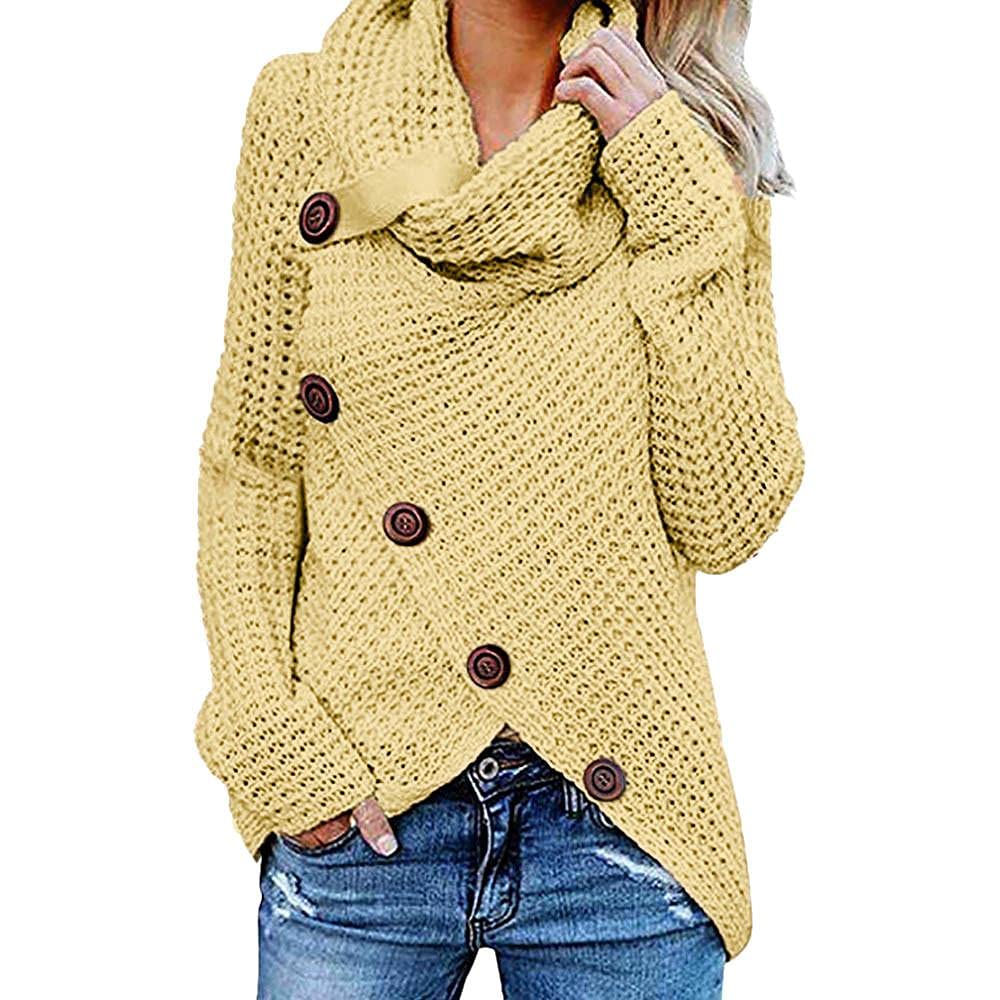 Women's Chunky Knit Turtleneck Sweater - Long Sleeve Casual Loose Pullover Top for Fall & Winter | Cozy Office Wear, Date Night Outfit, Holiday Layering