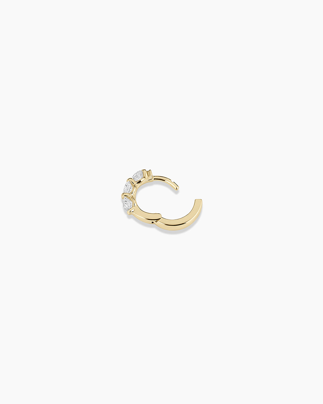 Lab Grown Diamond Halo Trio Single Huggie Earrings - 14K Gold Minimalist Hoop Earrings for Women - Perfect for Everyday Wear, Date Nights & Special Occasions