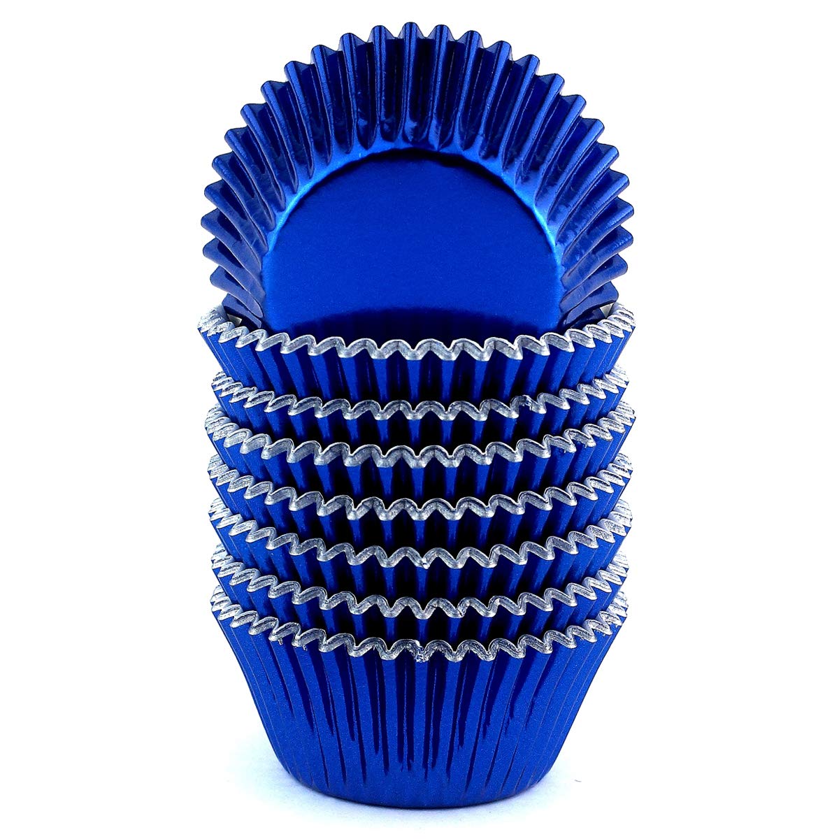 Premium Navy Blue Foil Cupcake Liners - 200 Pack Baking Cups for Perfect Muffins & Cupcakes | Ideal for Parties, Baking, and Gift Packaging