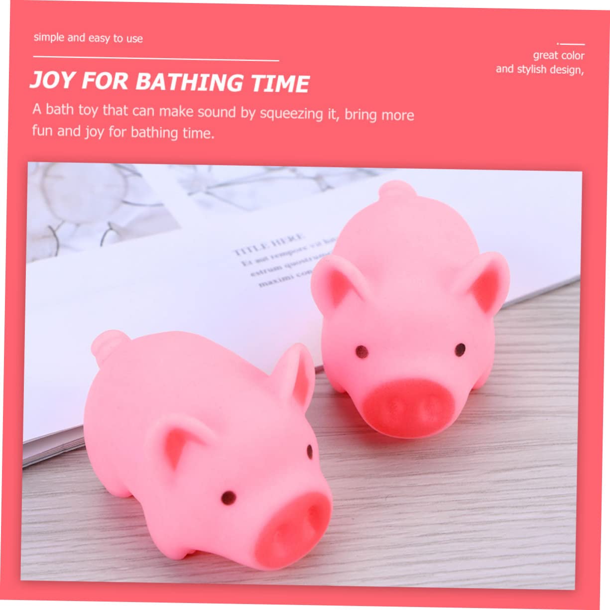VICASKY 30 Pcs Pinch Piggy Bath Toys - Cute Pig Shaped Squeaky Plastic Bathtub Toys for Kids | Fun Sensory Play & Bath Time Entertainment