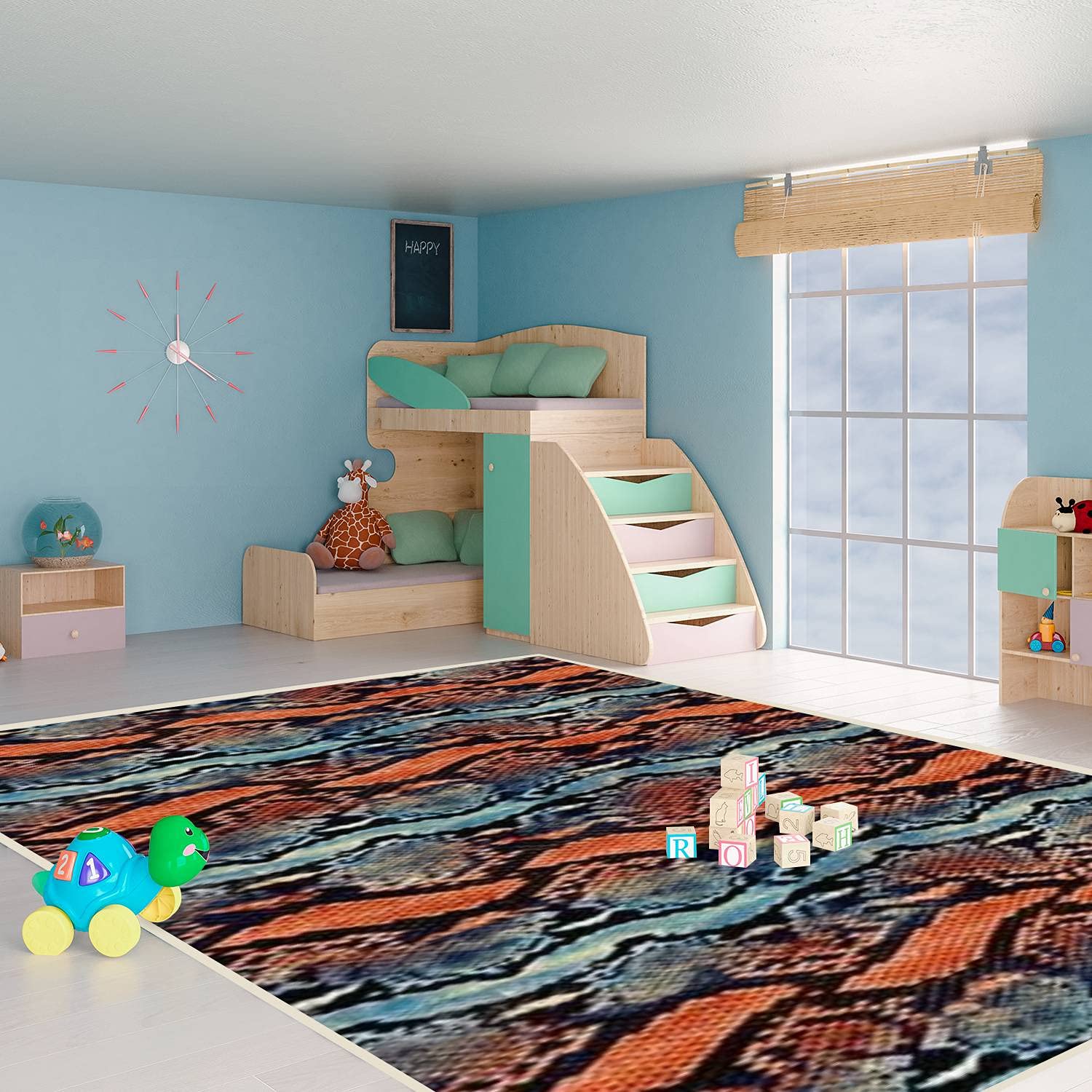 Modern Abstract Area Rugs - Stain Resistant Python Skin Snake Pattern Carpet for Living Room, Bedroom, Kitchen & Bathroom - Soft Rectangular Home Decor Mat Pad for Cozy Interior Design