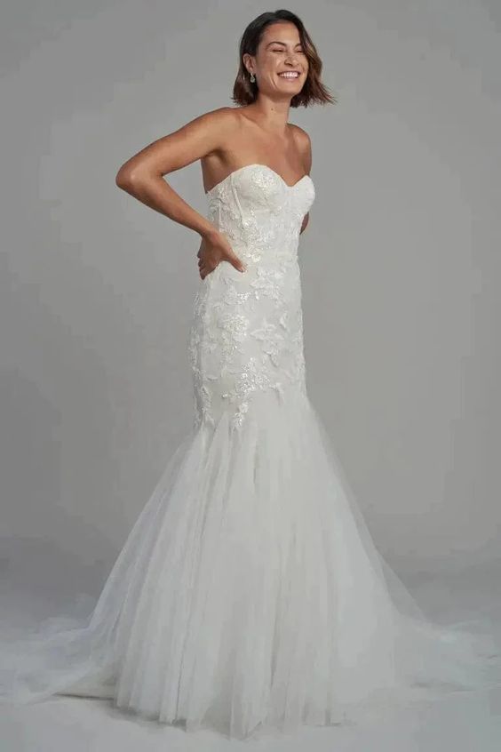Jenny Yoo Adrienne Wedding Gown - Elegant Lace Bridal Dress for Bride, Perfect for Church Ceremony & Formal Reception