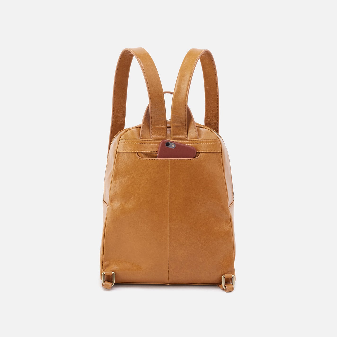 Premium Polished Leather Billie Backpack - Natural Color for Women & Men | Stylish Travel, Work & College Backpack for Everyday Use
