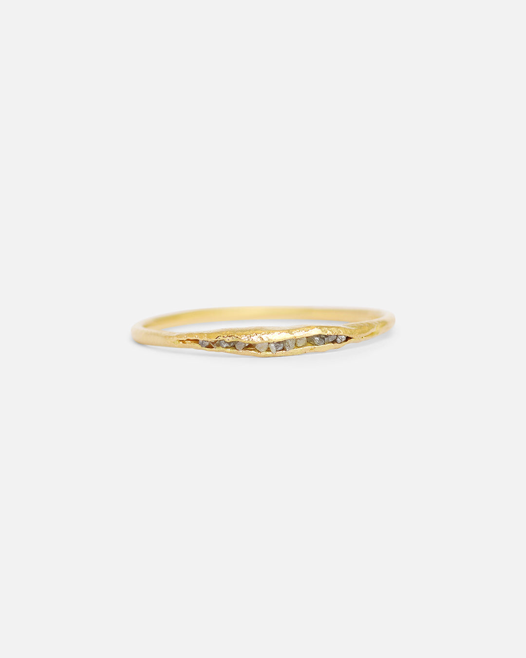 Natural Rough Grey Diamond Yellow Gold Ring for Women - Elegant Handmade Jewelry for Engagement, Wedding, Anniversary & Everyday Wear
