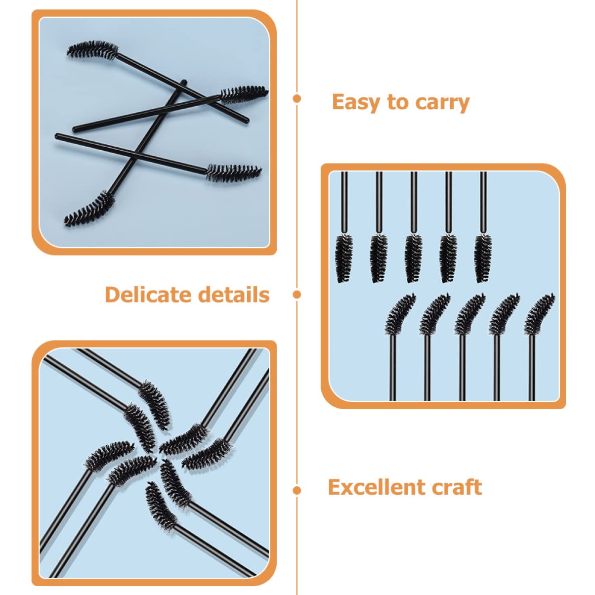 250 Pcs Elbow Mascara Brushes - Professional Lash & Eyebrow Makeup Tools Kit for Women - Portable Salon Supplies, Perfect Birthday Gift - Ideal for Home, Travel & Professional Makeup Use