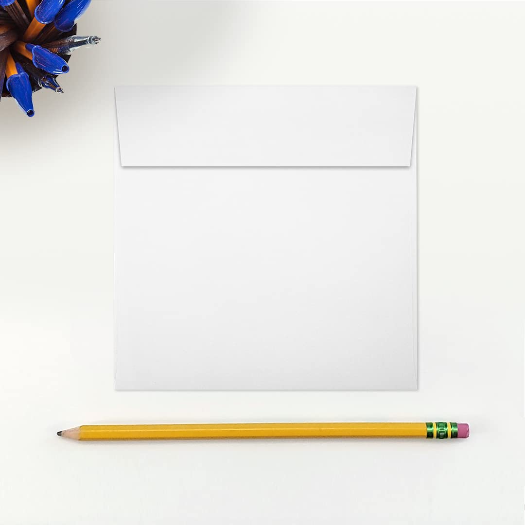 LUXPaper Square Invitation Envelopes 5x5 Inches - 80lb Premium Bright White Cardstock - Self Seal Peel & Press Design - 500 Pack for Wedding, Birthday & Party Invitations