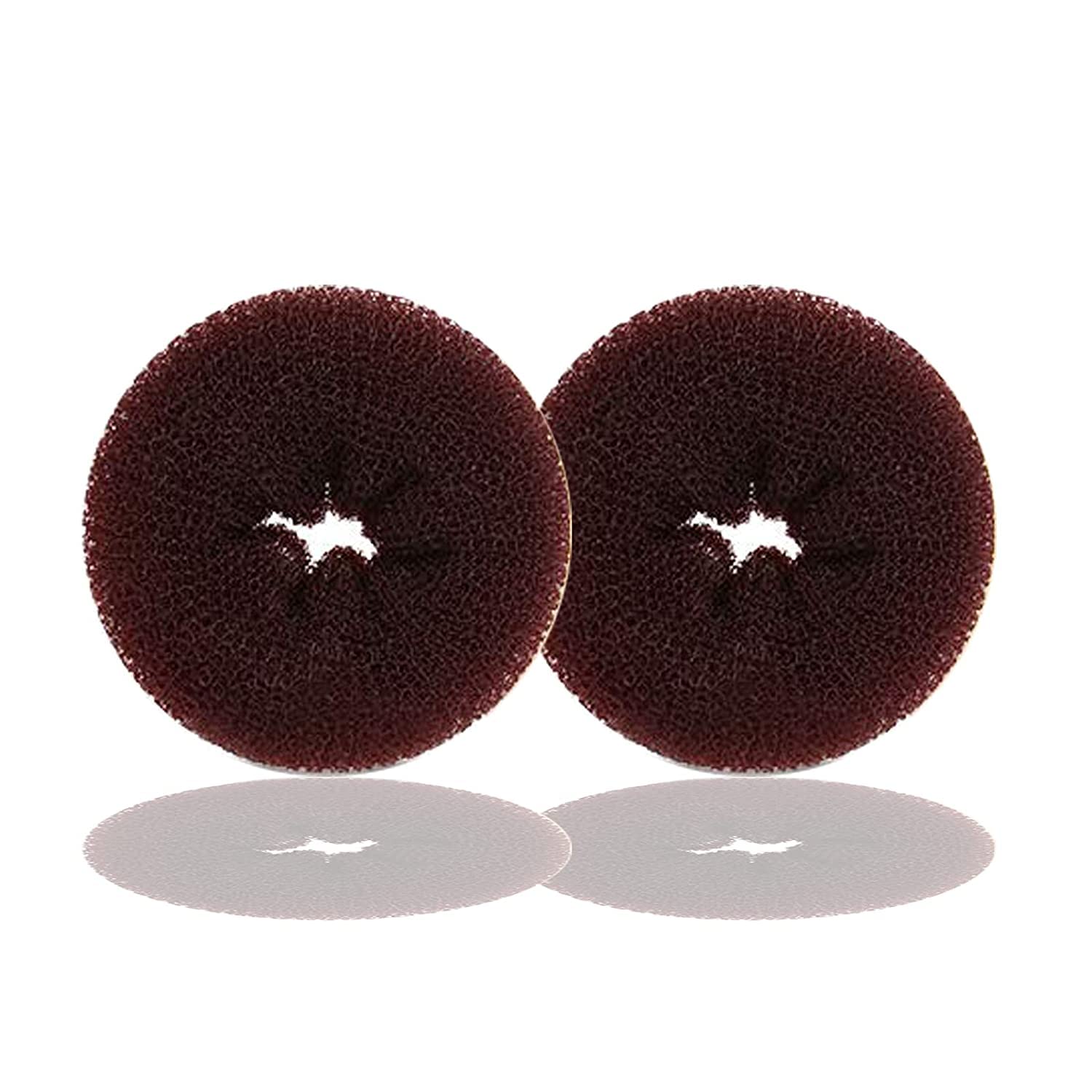 2PCS Kids Hair Donut Bun Maker - 2.5 Inch Small Brown Ring Style Hair Bun Maker for Girls | Perfect for School, Dance, Ballet & Everyday Hairstyles