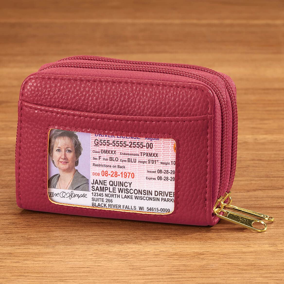 RFID Blocking Zip Around Wallet for Men & Women - Secure Travel & Everyday Use - Anti-Theft Credit Card Holder (Red)
