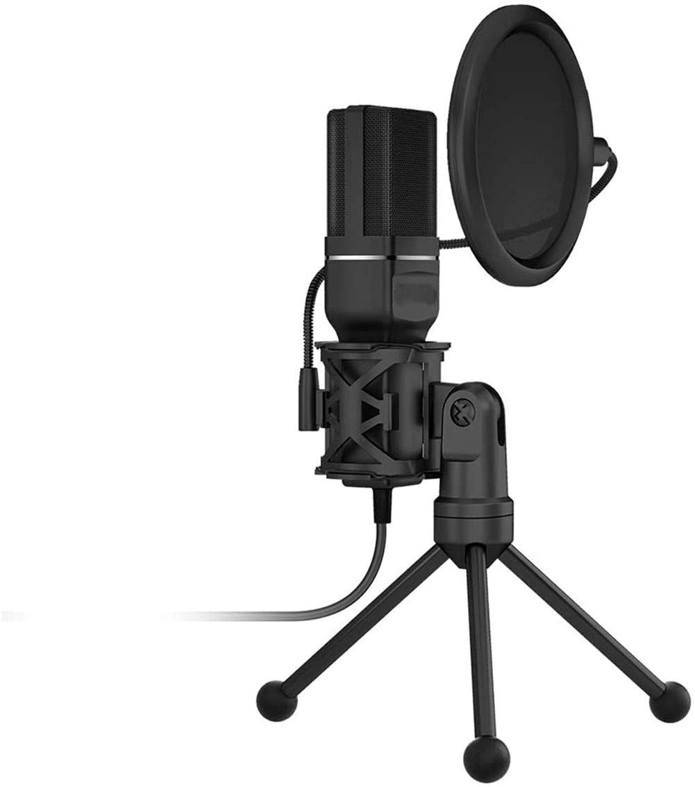 Professional USB Condenser Microphone - Plug & Play Studio Quality Mic for PC Recording, Gaming, Voice Chat, Podcasting & Video Conferencing (Black) | Perfect for Home Studio, Streaming & Online Meetings