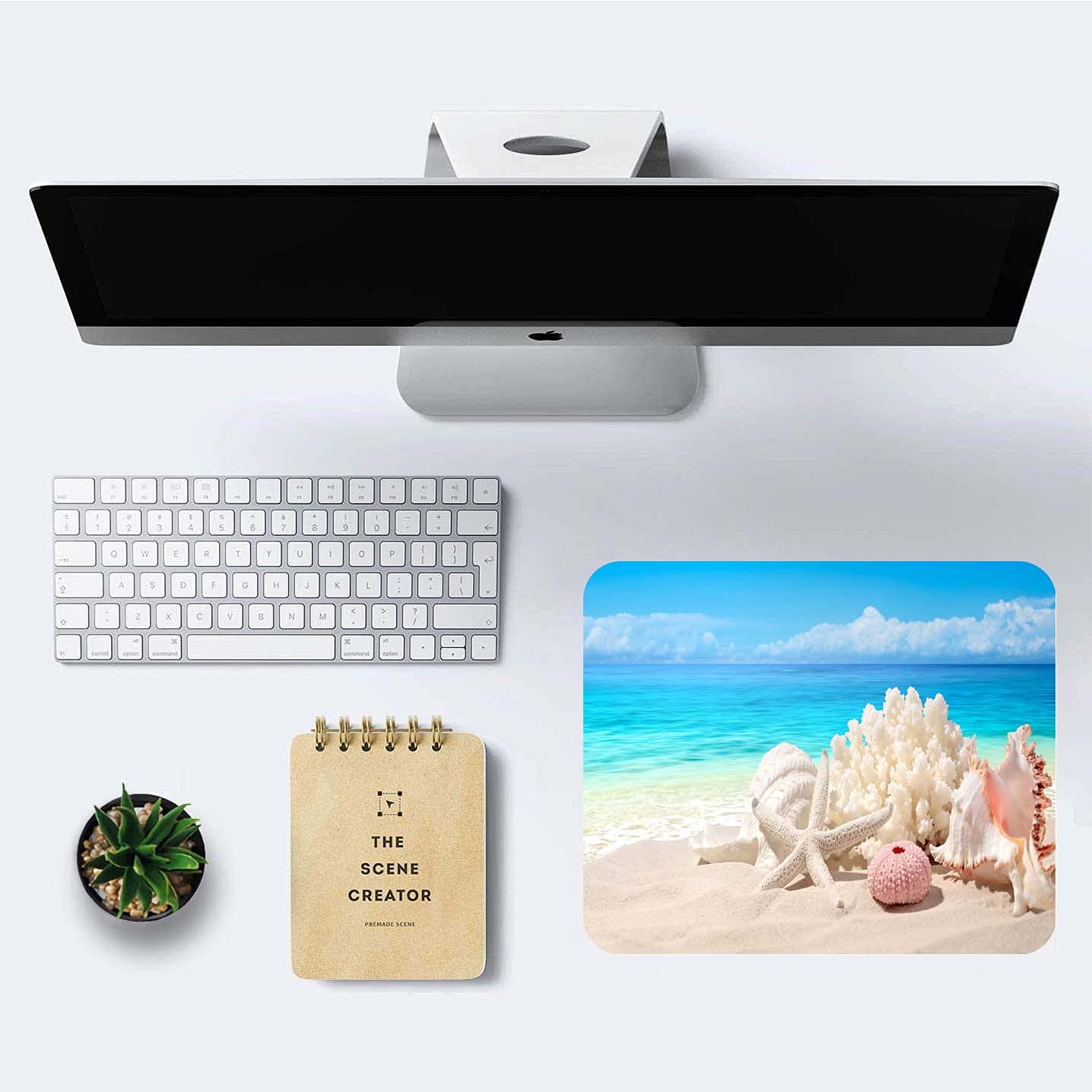 Cute Sand Beach Mouse Pad - Custom Small Mouse Pads with Designs, Non-Slip Rubber Base, Portable Office & Gaming Mouse Pad for Laptop & PC - Perfect for Work, Home & Travel Use