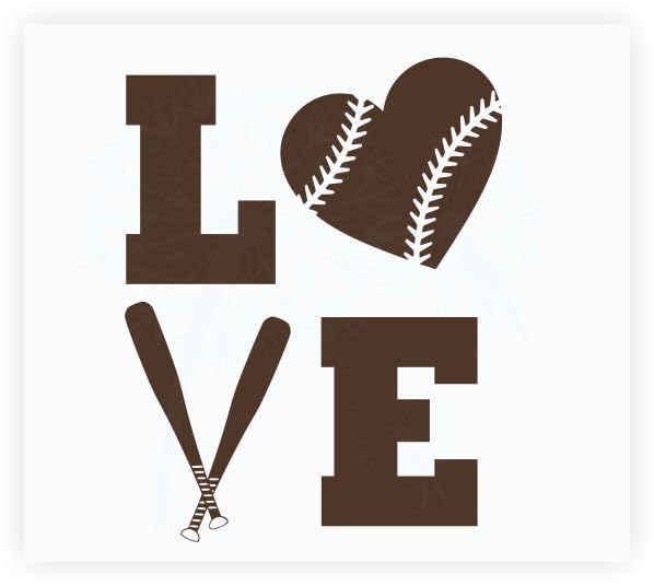 Softball Wall Decals for Girls Room - 23x18 Inch Brown Vinyl Letter Art Stickers - Perfect for Teen Bedroom Decor & Sports Themed Nursery