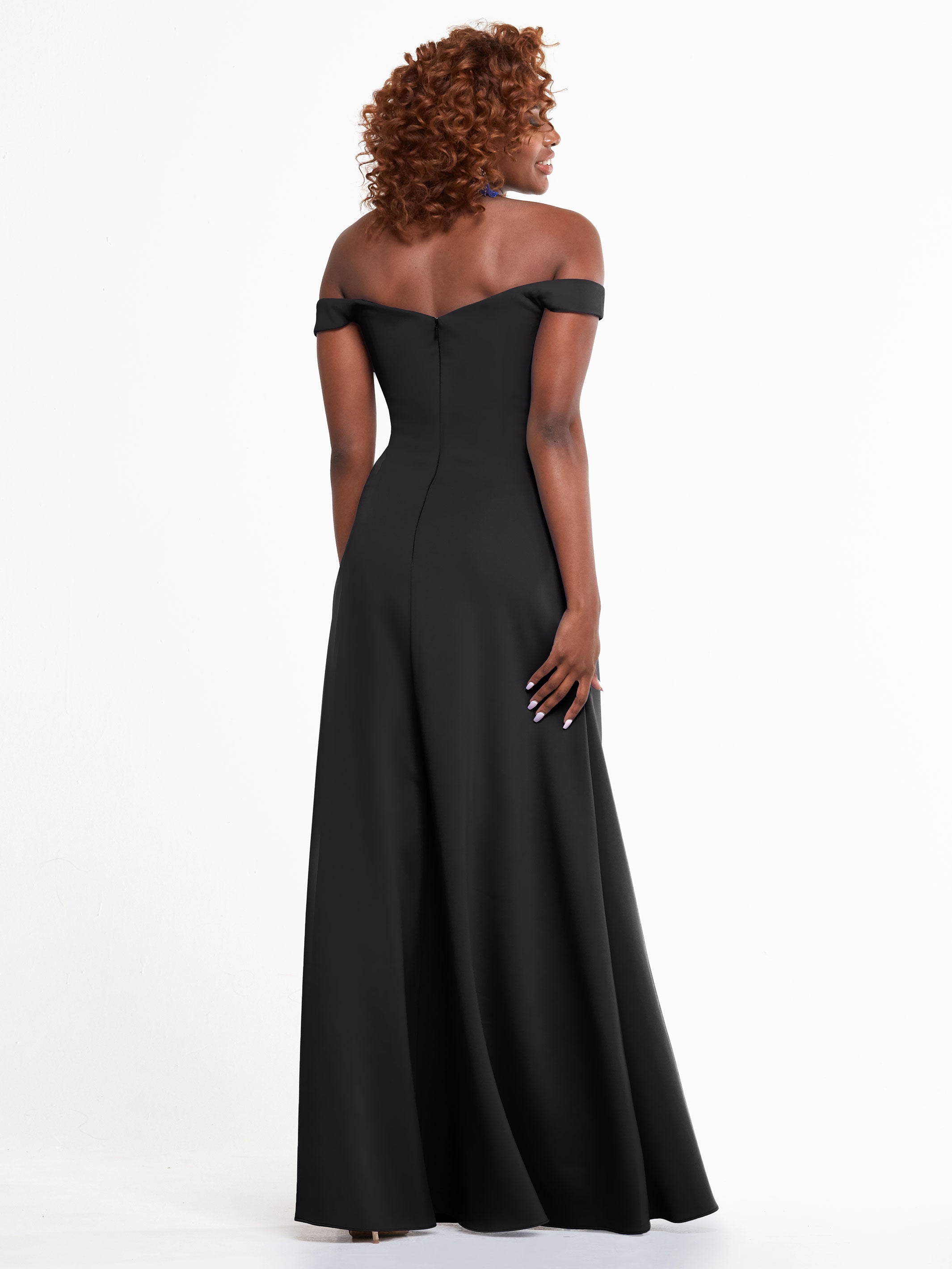 Elegant A-Line Double Knit Bridesmaid Dress with Off-the-Shoulder Straps - Perfect for Weddings, Formal Events & Special Occasions