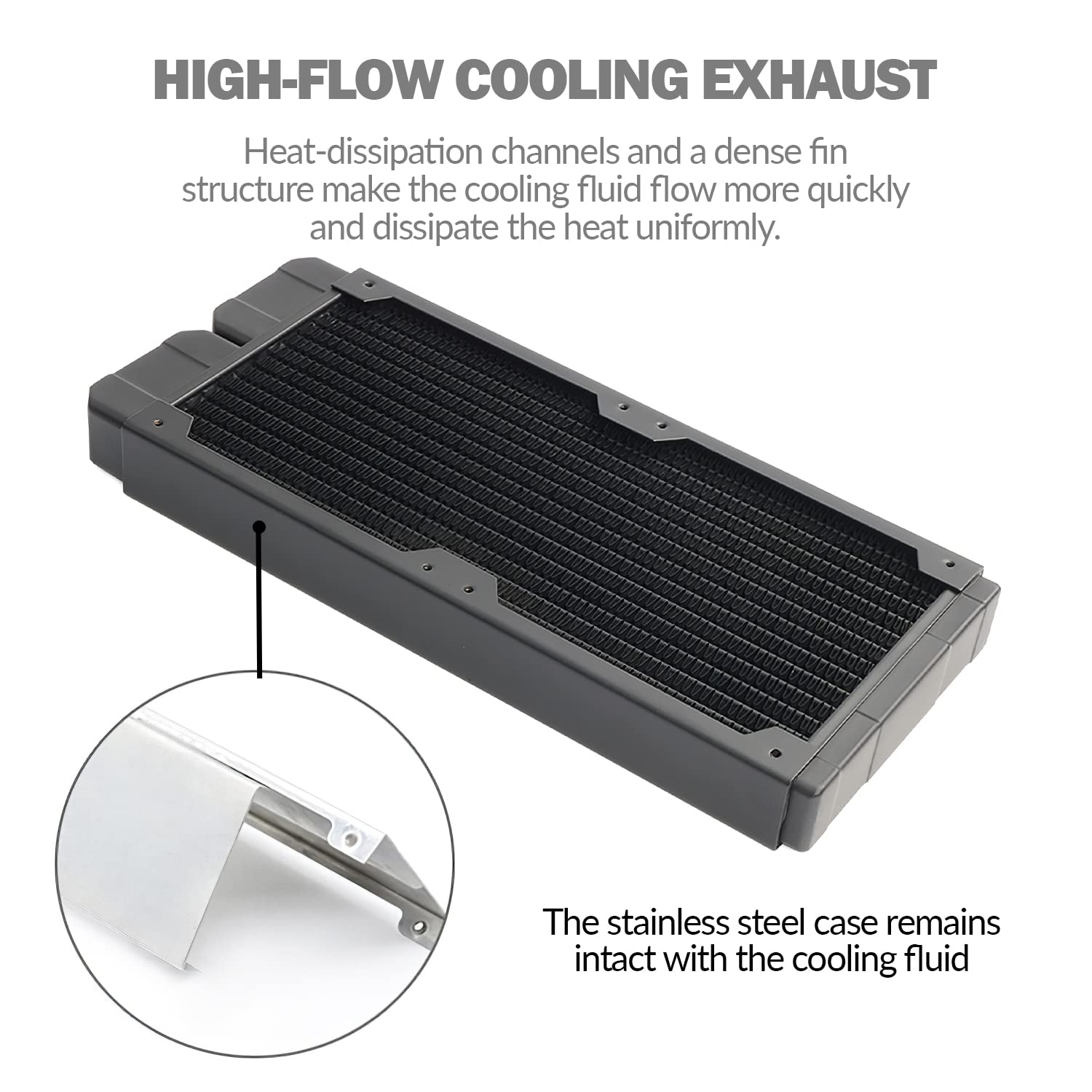 Dracaena 240mm CPU Liquid Cooler - 28mm Thick Aluminum Radiator with 14 Copper Tubes, Dual G1/4 Threads for High Performance PC Water Cooling System | Perfect for Gaming Rigs & Overclocking PCs