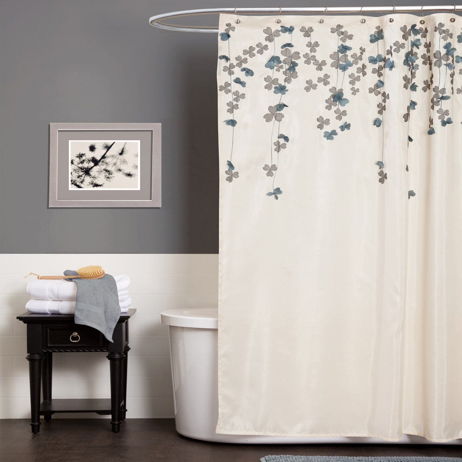 Flower Drops Waterproof Shower Curtain - Elegant Floral Bathroom Decor for Modern Homes | Perfect for Bathroom Renovations & Spa-Like Showers