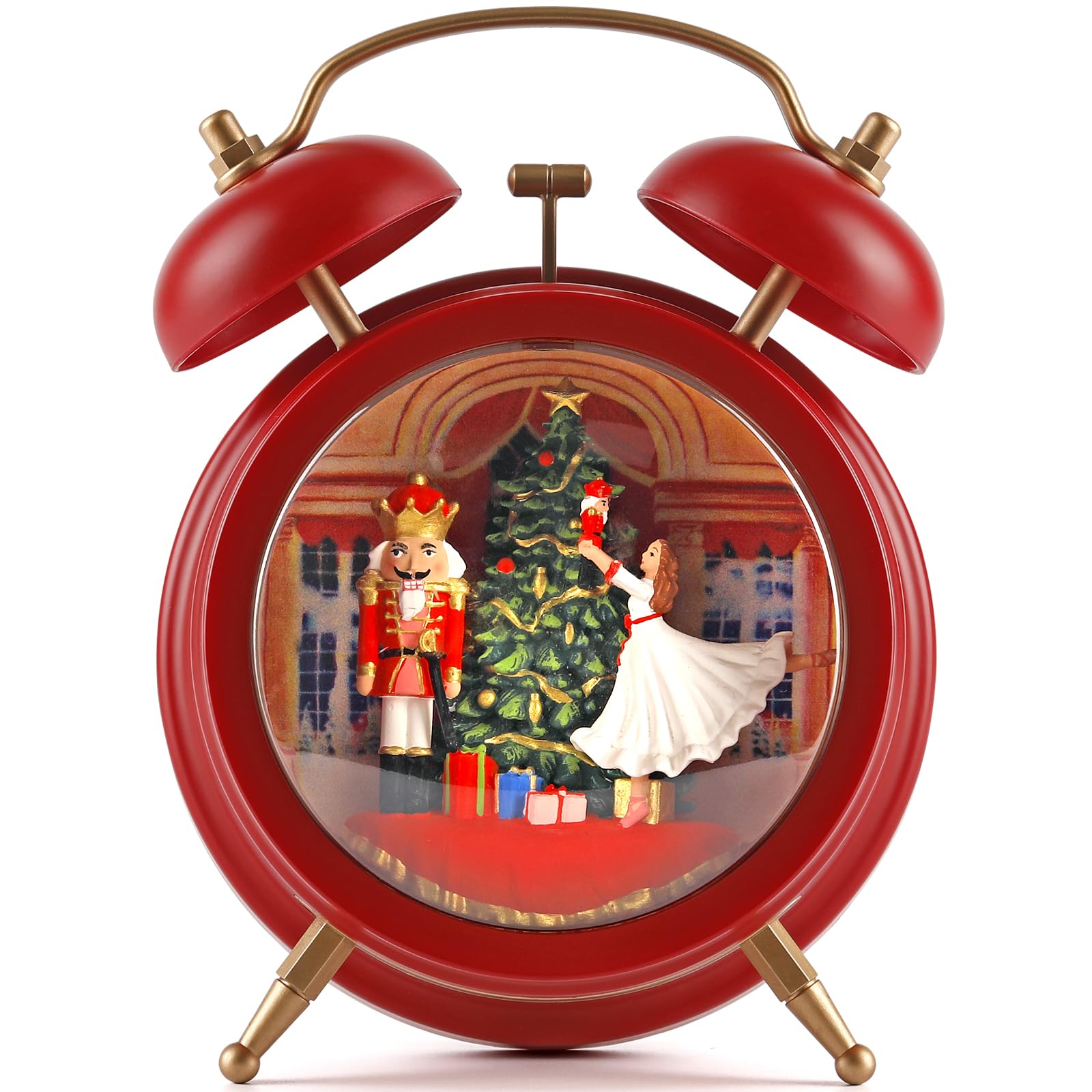 Lighted Christmas Snow Globe Lantern with 6H Timer & Music - USB/Battery Powered Nutcracker Holiday Decor for Home, Office, and Indoor Christmas Decorations - Perfect for Mantel, Tabletop, and Holiday Party Centerpieces