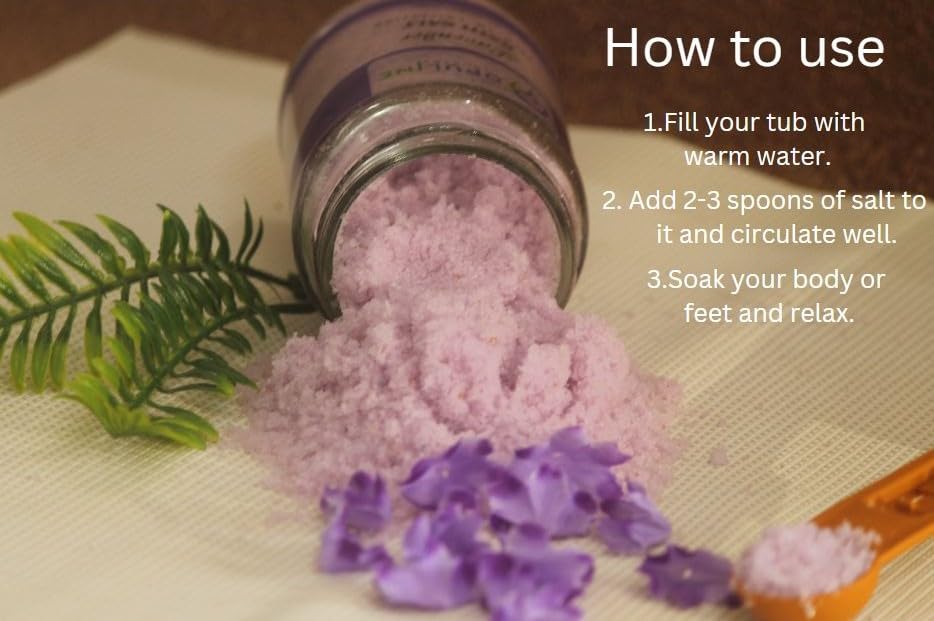 OPULINE INDUSTRY Lavender Bath Salt for Muscle Pain Relief & Relaxation | 100% Pure Epsom Salt, Himalayan Pink Salt & Essential Oils | 250g | Perfect for Stress Relief, Spa Nights & Post-Workout Recovery