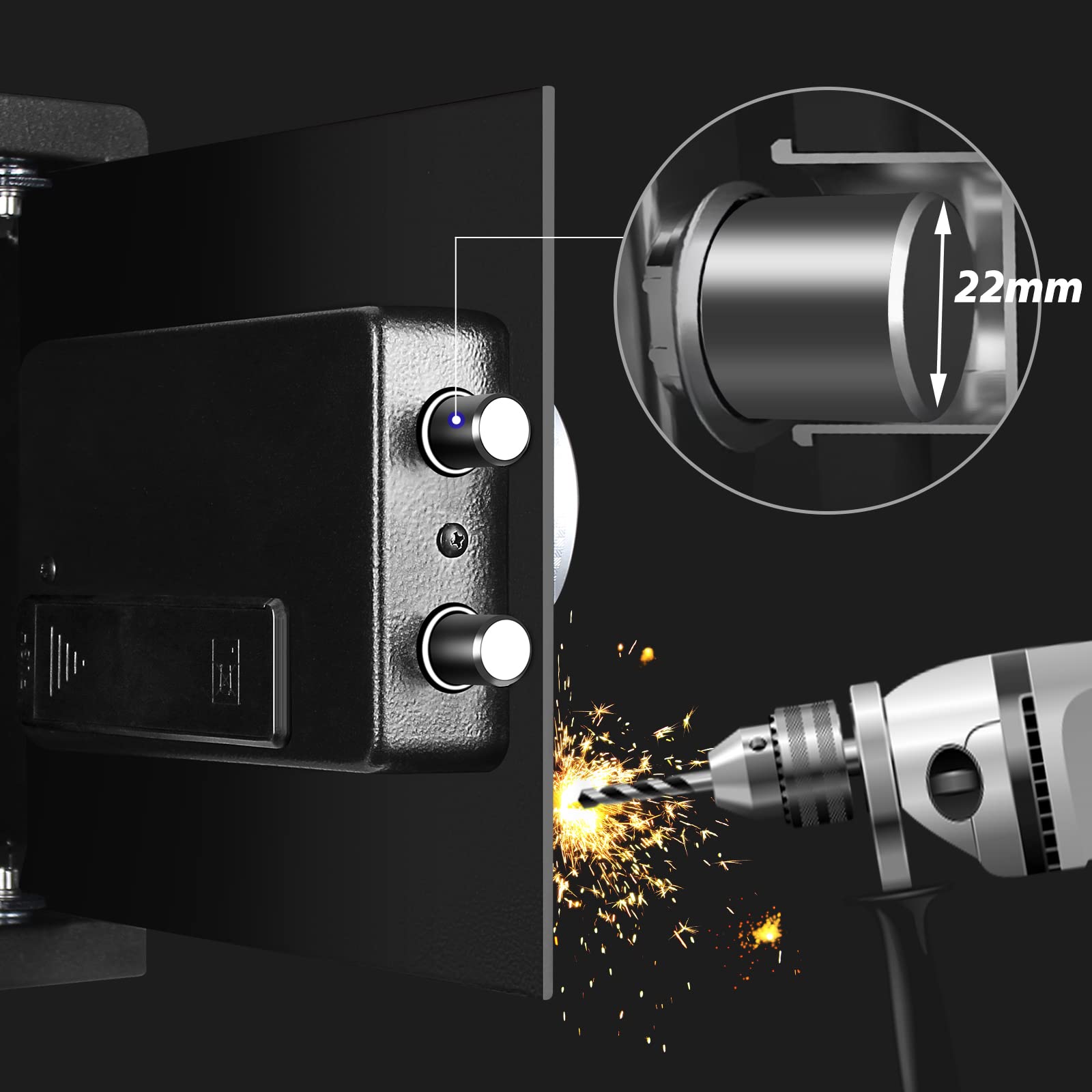 Biometric Fingerprint Safe Box for Home & Office - Secure Handgun, Jewelry, Cash & Valuables - 1.2 Cubic Feet Black Digital Lock Box - Ideal for Bedroom, Closet, Travel & Hotel Security