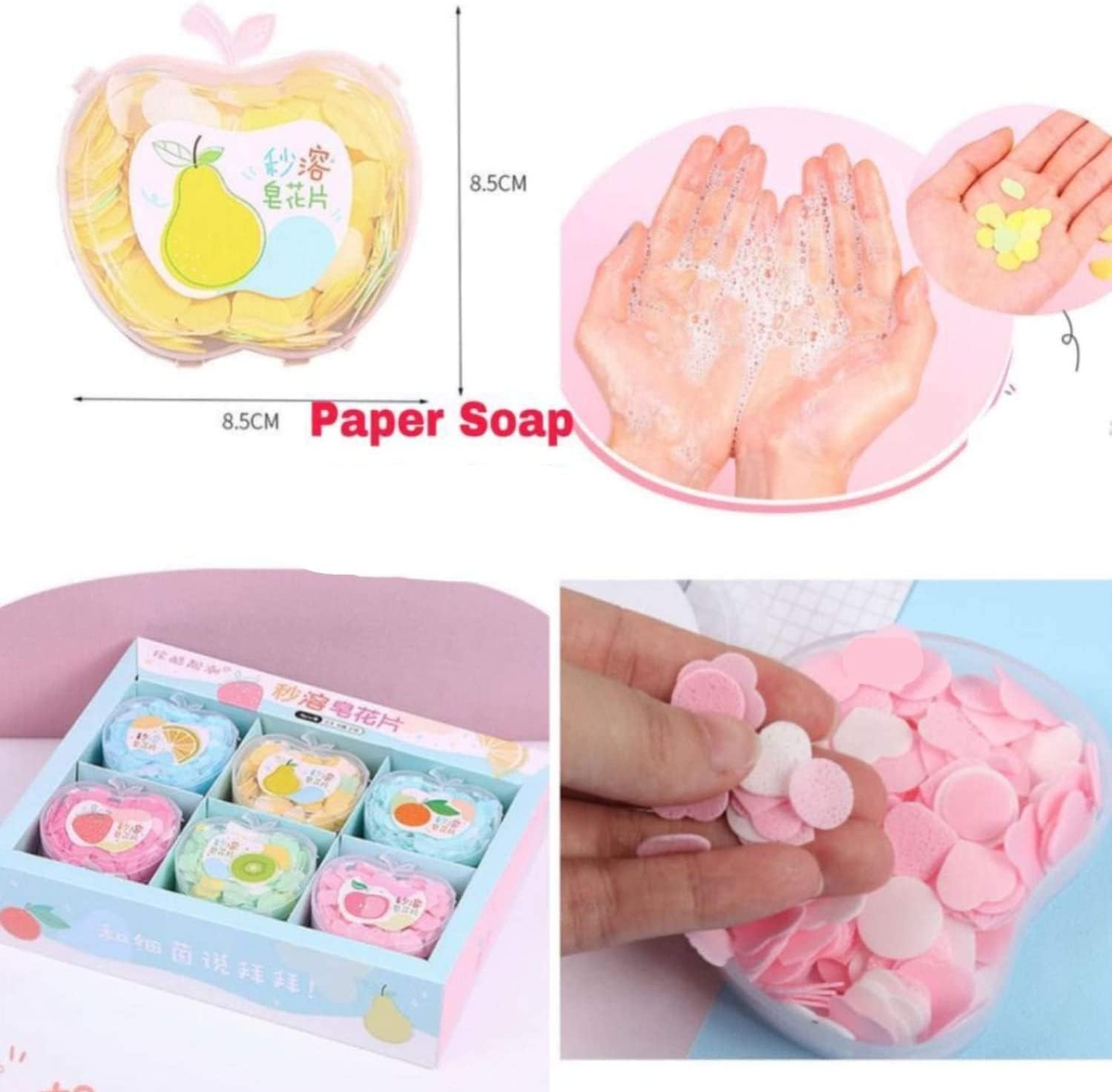 Apple-Shaped Paper Soap Box - Eco-Friendly Travel Soap Sheets (Pack of 1) | Perfect for Camping, Hiking & On-the-Go Hand Washing