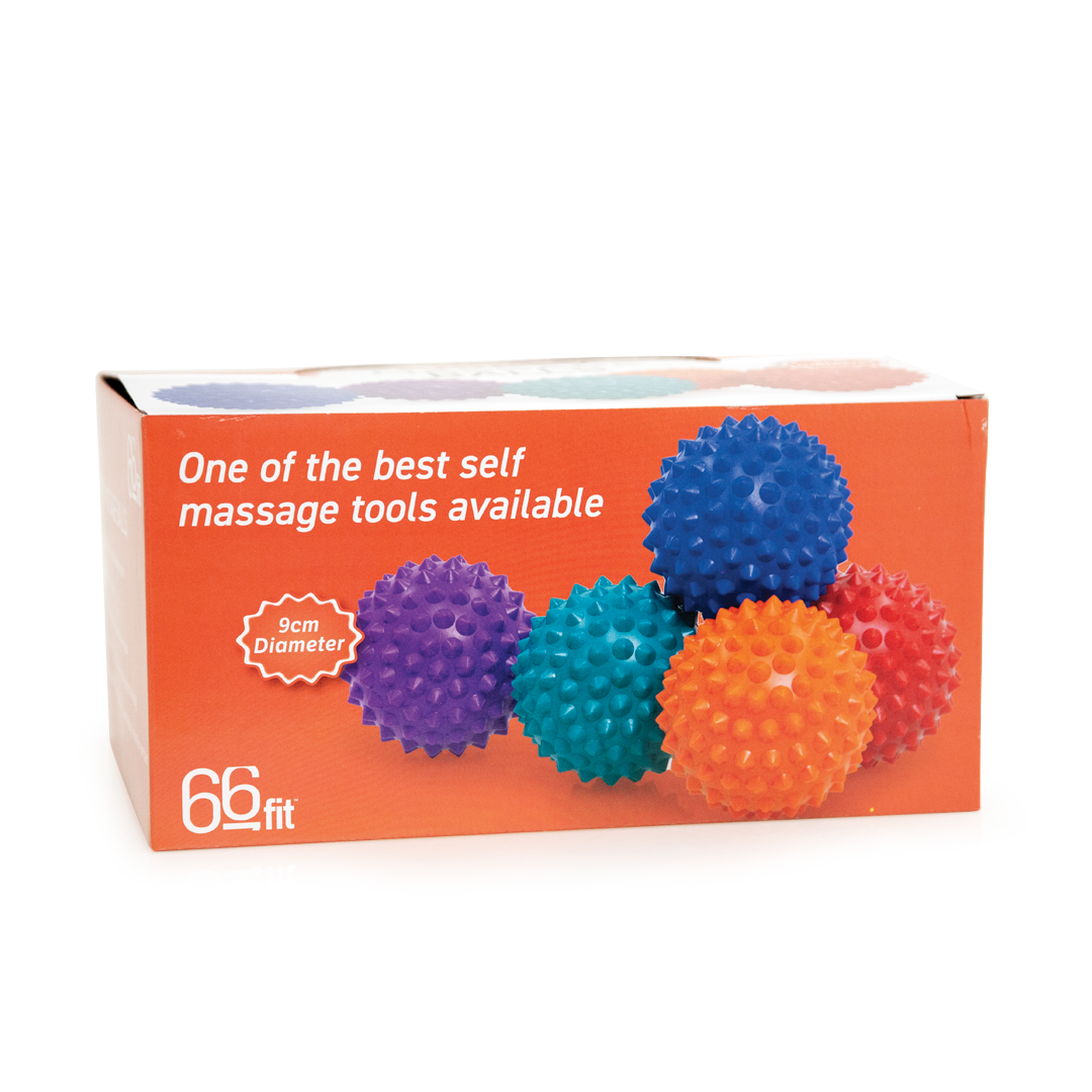 66Fit Spikey Massage Balls 9cm (3.5 Inch) - Pack of 24 - Deep Tissue Muscle Therapy, Trigger Point Relief, Myofascial Release - Perfect for Athletes, Yoga, Physical Therapy & Recovery