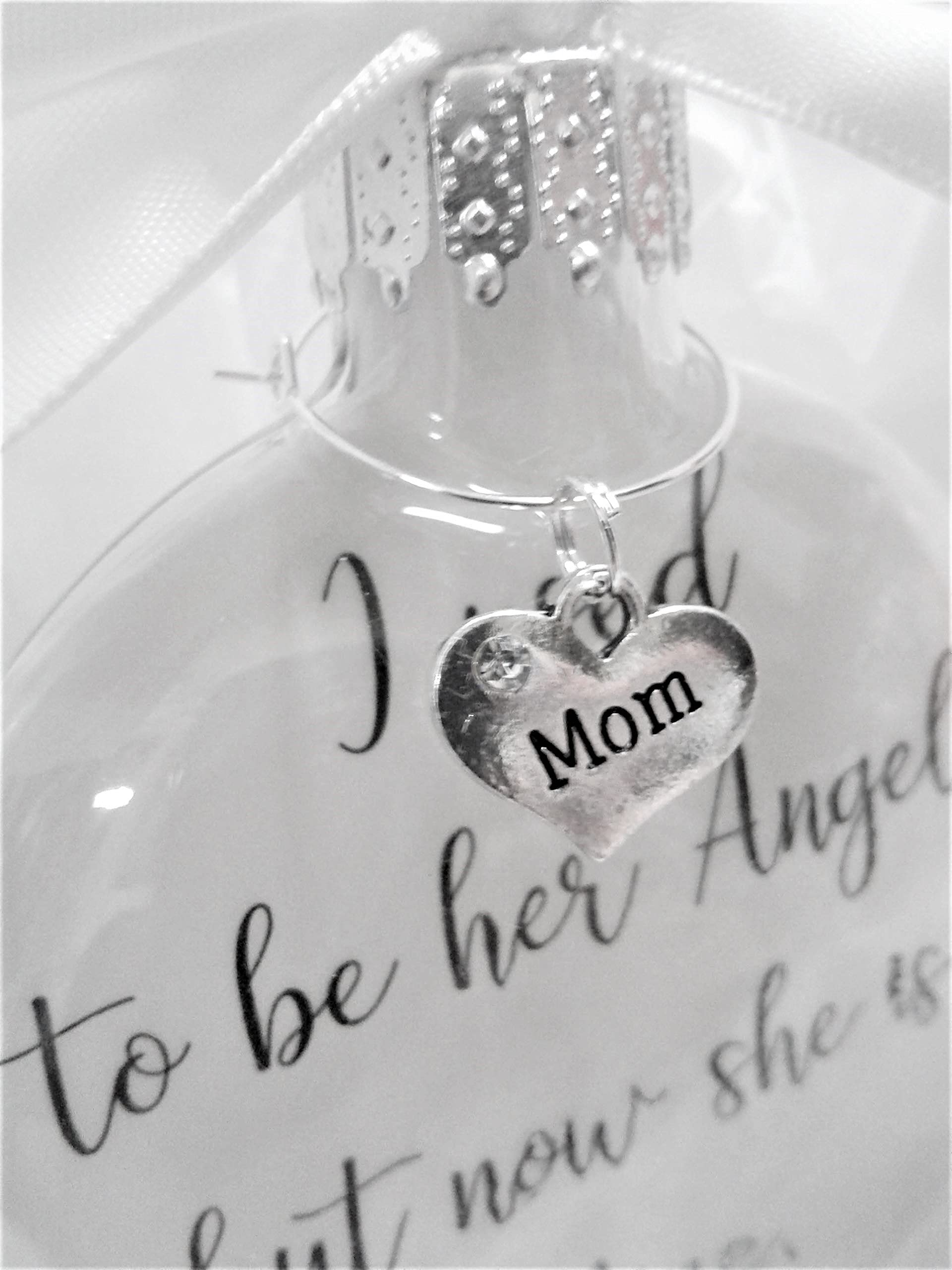 Memorial Ornament for Mom - Sympathy Gift with 'I Used to Be Her Angel' Engraved Charm - Perfect for Funeral, Memorial Service & Mother's Day Remembrance