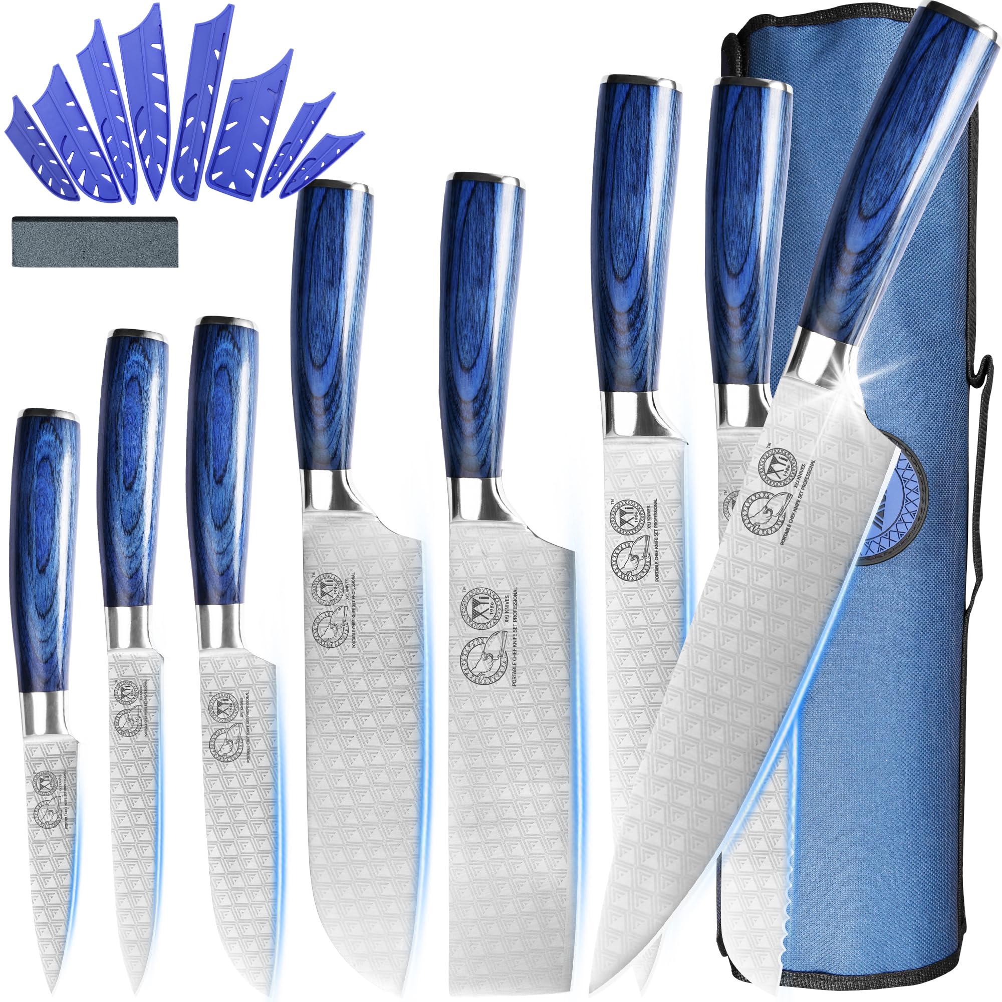 XYJ Professional 8-Piece Kitchen Knife Set with Vein Pattern - 8