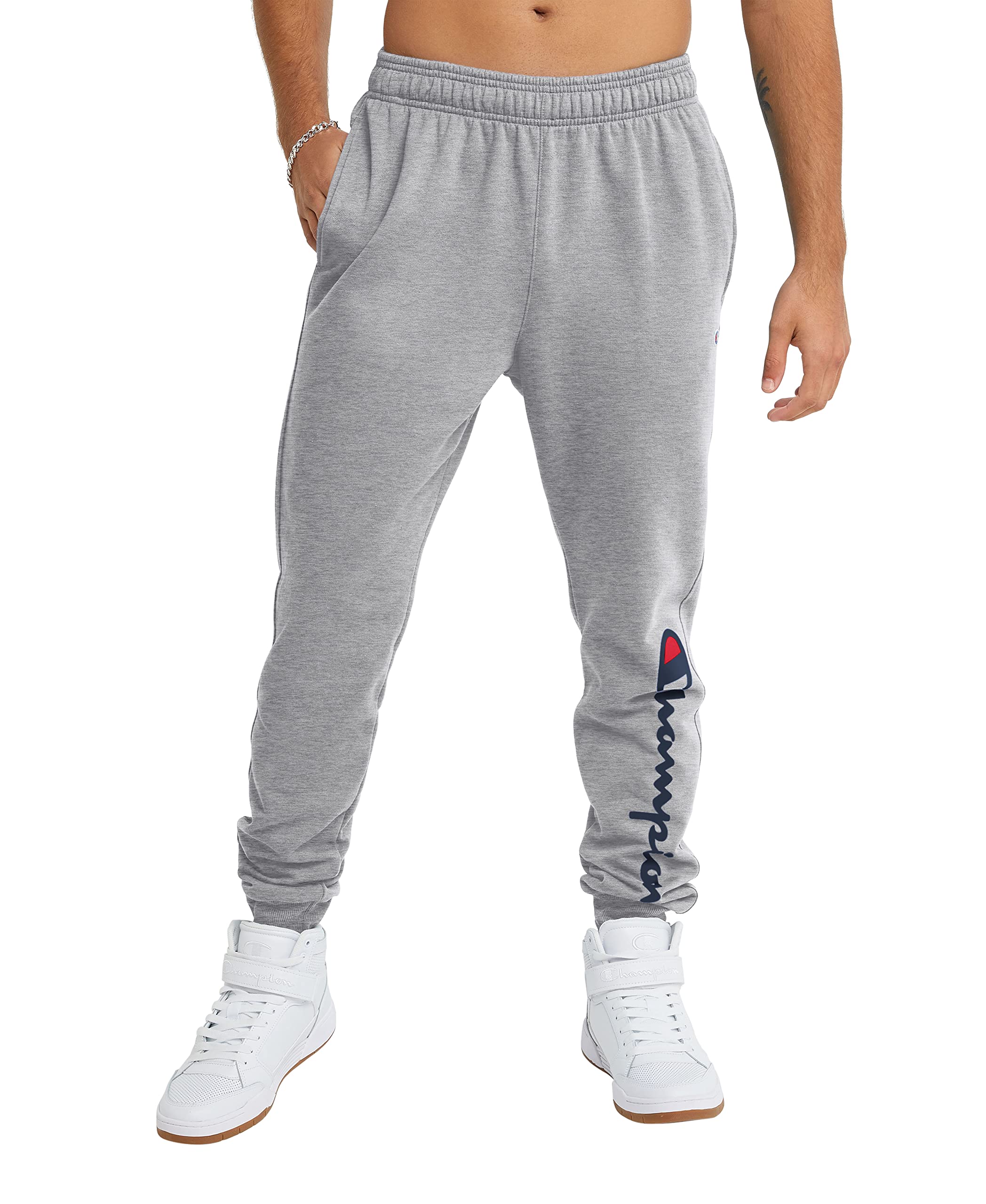 Champion Men's Powerblend Fleece Jogger Sweatpants - Comfortable Athletic Pants for Casual Wear, Gym & Lounge (Regular & Big & Tall Sizes) - Perfect for Workouts, Running Errands and Relaxing at Home