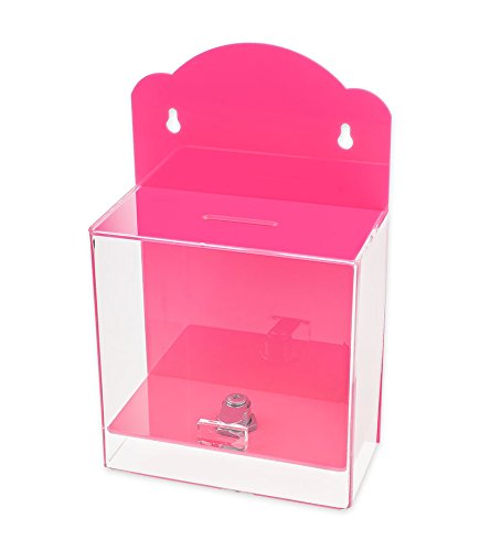 SOURCEONE.ORG Deluxe Clear Acrylic Donation Box - Ticket Collection Box with Counter Top & Wall Mount - Perfect for Retail Stores, Restaurants, Charity Events & Fundraisers