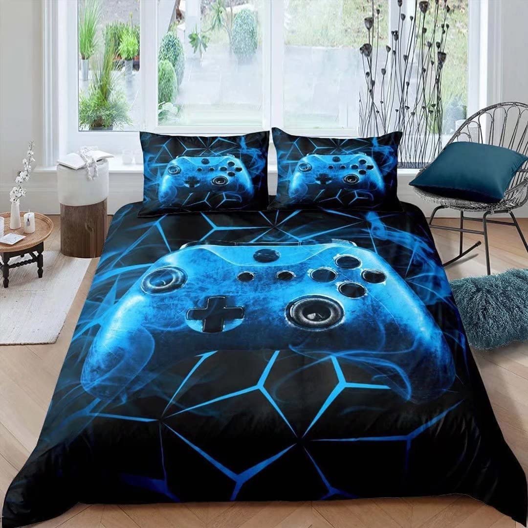 3D Sci-Fi Gaming Joystick Duvet Cover Set - King Size Bedding with 2 Pillowcases - Gamer Comforter for PC & Console Gamers - Perfect for Gaming Rooms & Themed Bedrooms