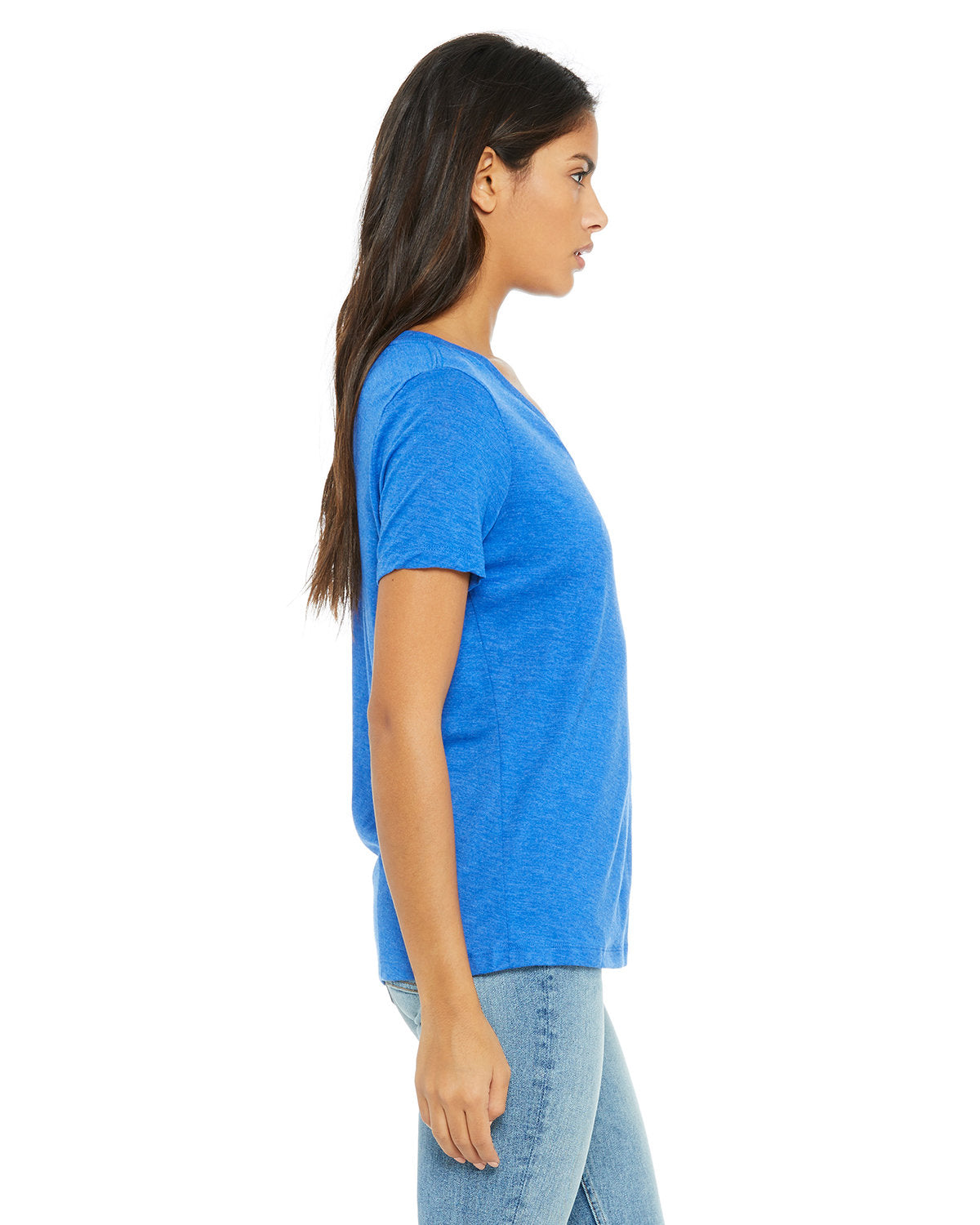 Bella + Canvas 6415 Women's Relaxed Tri-Blend V-Neck T-Shirt - Soft & Comfortable Casual Tee for Everyday Wear, Gym, and Lounge
