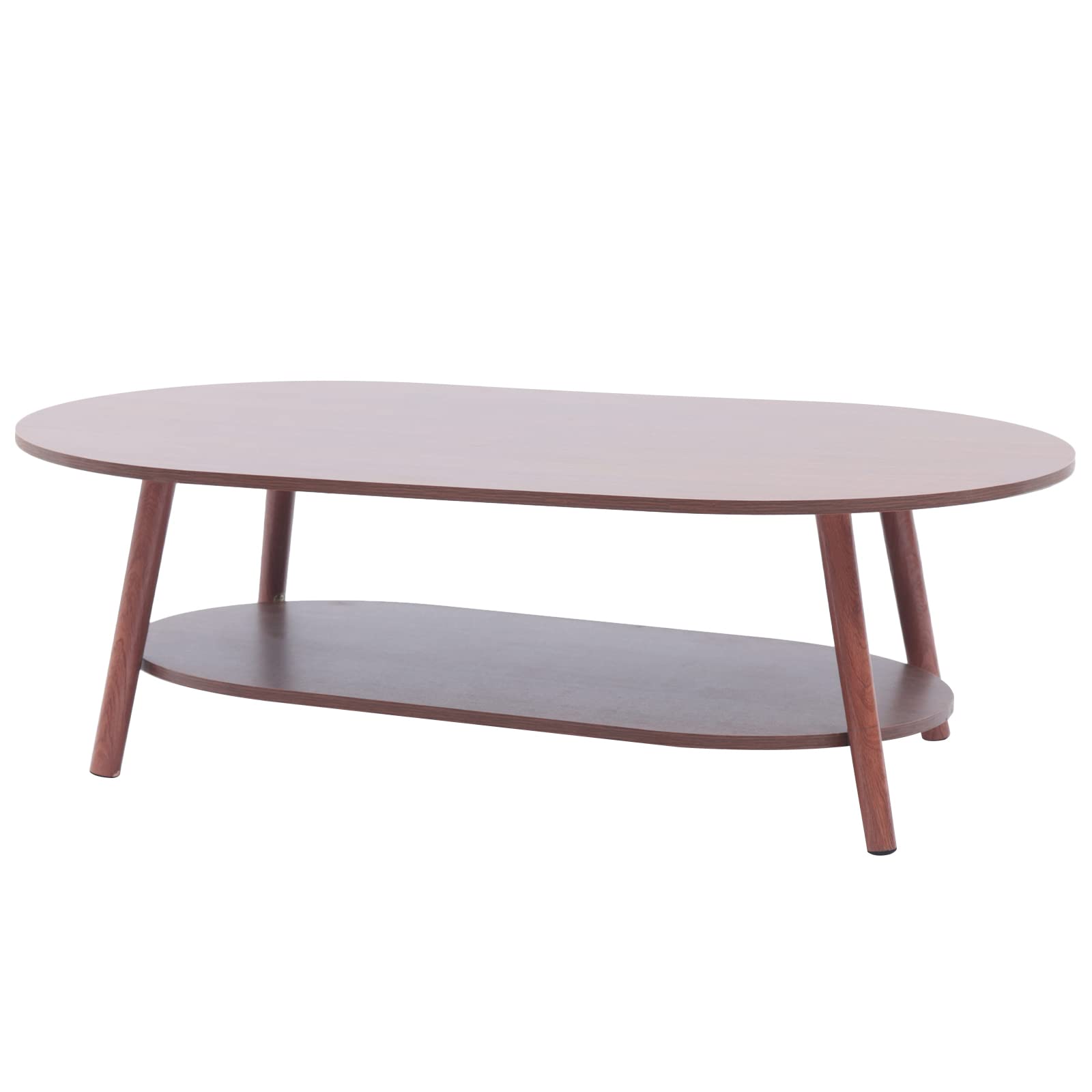 Vintage Double Layer Coffee Table - Dark Walnut Industrial Cocktail Table with Metal Frame, Rustic Living Room Furniture for Home Decor | Perfect for Small Spaces, Apartments & Modern Farmhouse Style
