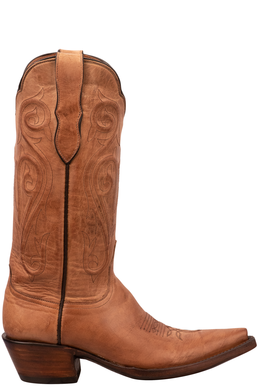 Black Jack Goat Leather Cowgirl Boots in Tan - Western Style Ankle Boots for Women | Perfect for Country Dancing, Rodeo Events & Everyday Wear