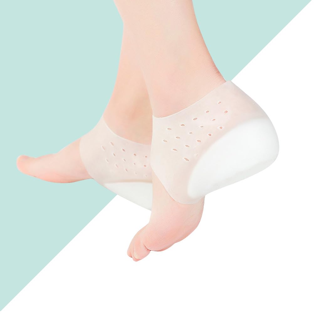 HEALLILY 1 Pair Silicone Shoe Lifting Insoles - Invisible Height Boost Inserts for Men & Women - Comfortable Heel Lift Cup Pads for Sneakers, Dress Shoes & Boots - Perfect for Work, Dating & Special Occasions