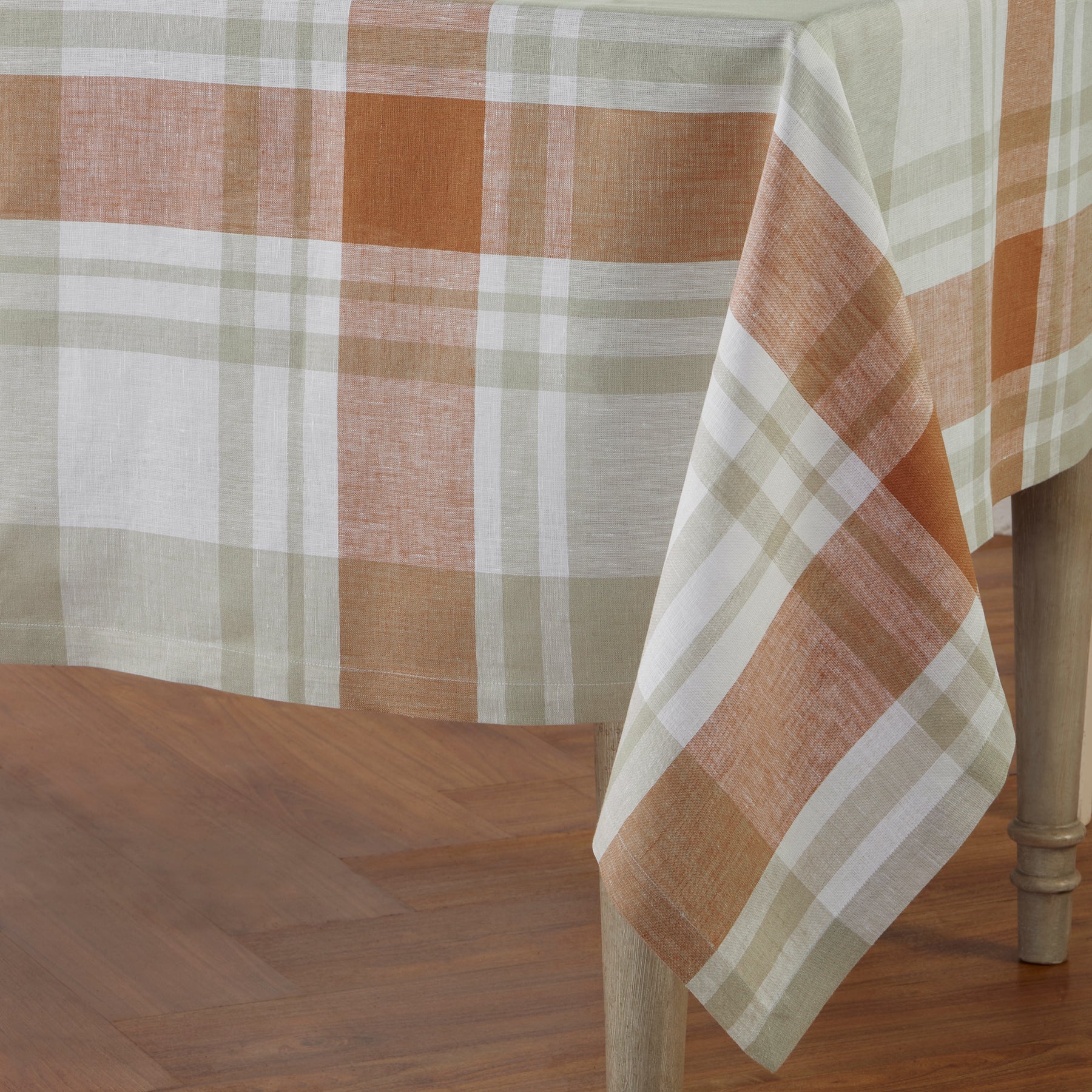Fall Harvest Plaid Tablecloth - Waterproof & Wrinkle-Free Autumn Dining Table Cover for Thanksgiving & Holiday Decor