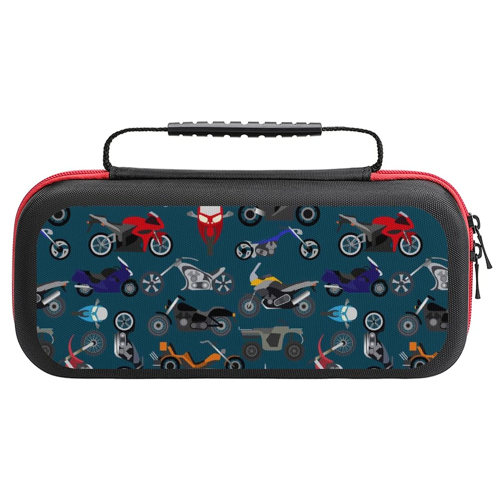 Waterproof Motorcycle Design Carrying Case for Nintendo Switch Lite & Accessories - Portable Travel Storage Bag for Gaming, Commuting & Outdoor Adventures