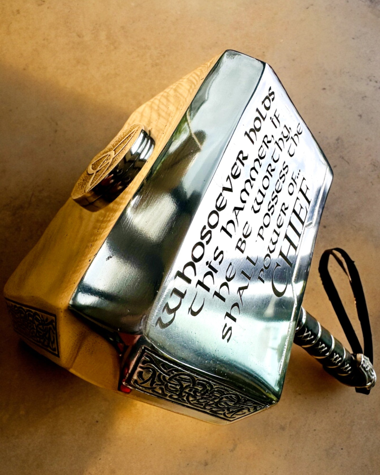 Thor's Hammer Chief - Handcrafted Artisan Hammer with Custom Engraving | Perfect Gift for Norse Mythology Lovers, Collectors & DIY Enthusiasts | Great for Home Decor, Cosplay & Special Occasions