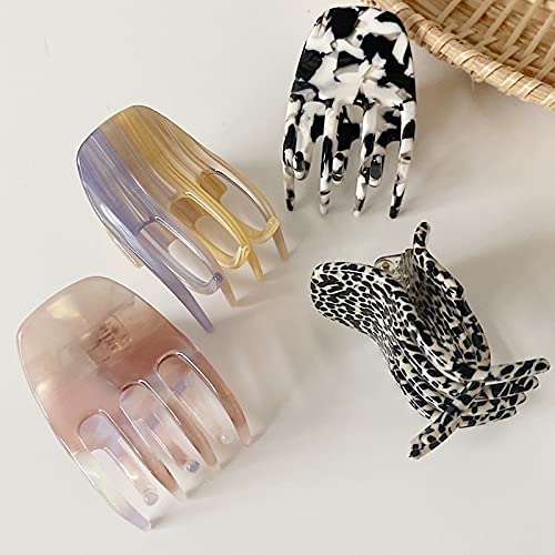 Licogel Small Hair Claw Clips for Women - 4PCS Set, Decorative Cow Print Mini Hair Barrettes, Fashion Hair Accessories for Ponytails & Updos - Perfect for Work, Parties & Everyday Styling