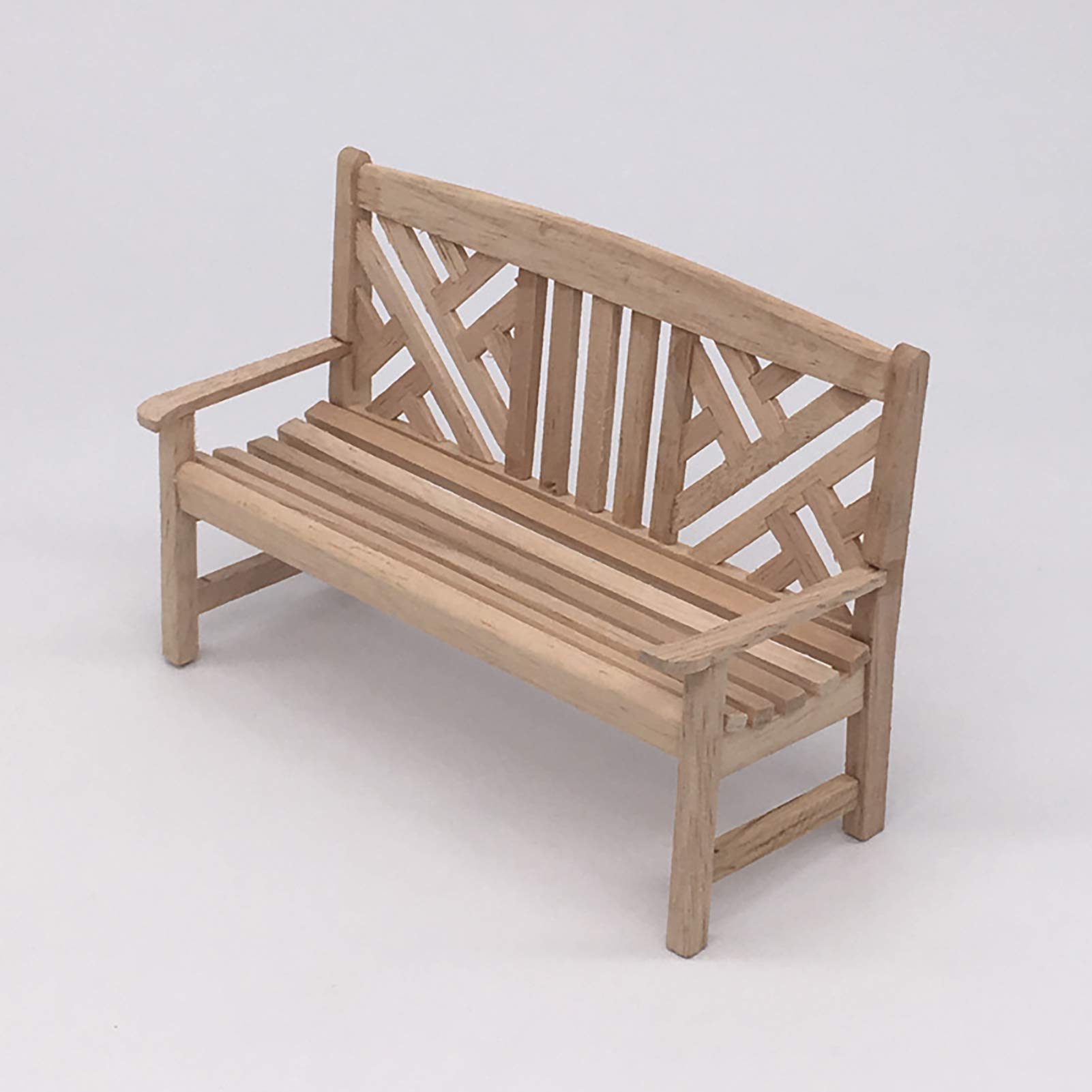 1/12 Scale Dollhouse Porch Armchair & Long Bench - Wooden Miniature Furniture for 1:12 Scale Dollhouse - Perfect for Kids Play, Collectors & DIY Miniature Scenes - Kids Gift & Home Decor Accessory