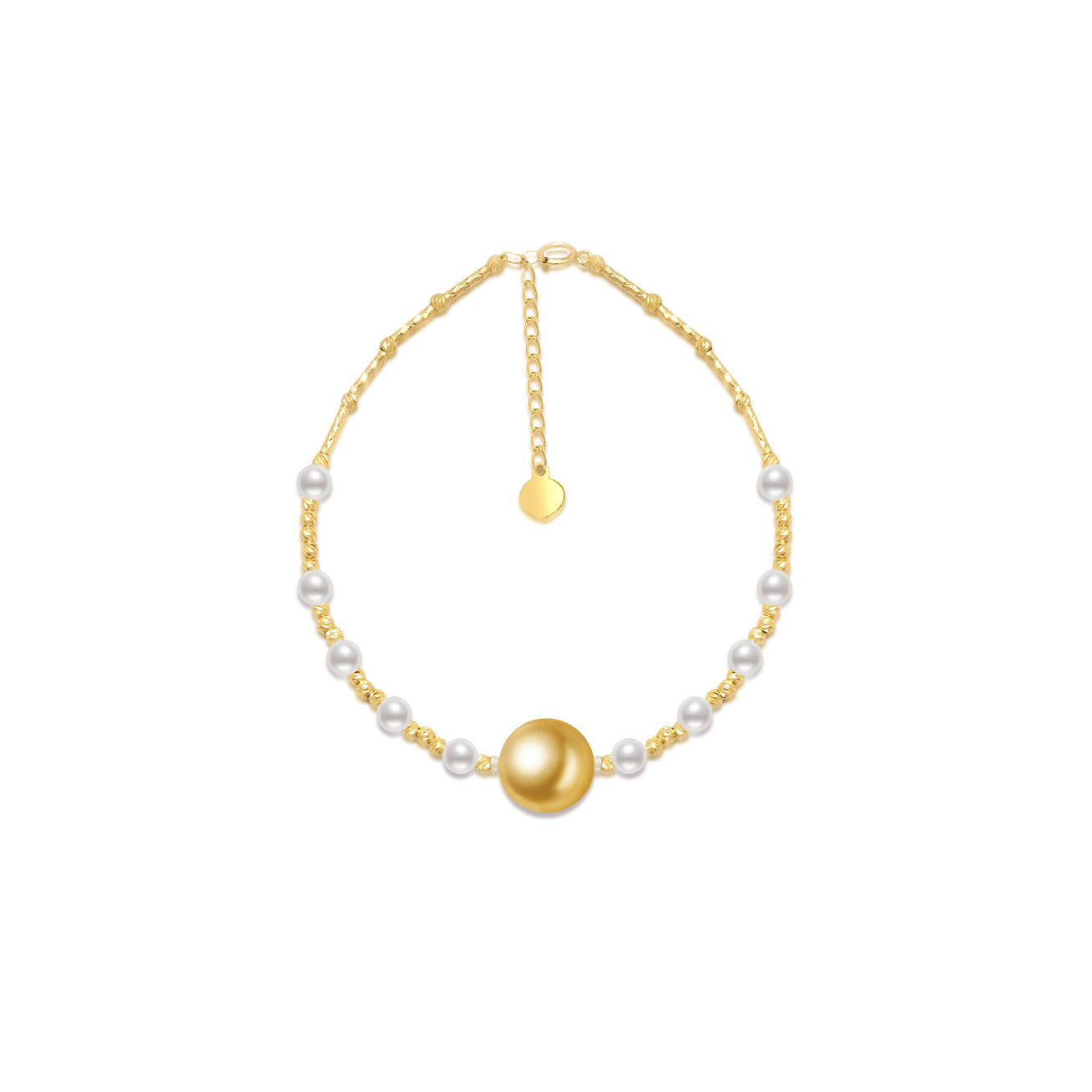 18K Solid Gold Saltwater Pearl Bracelet KB00019 | Elegant Women's Jewelry Gift for Wedding, Anniversary & Special Occasions | Perfect for Bridal, Party & Formal Events