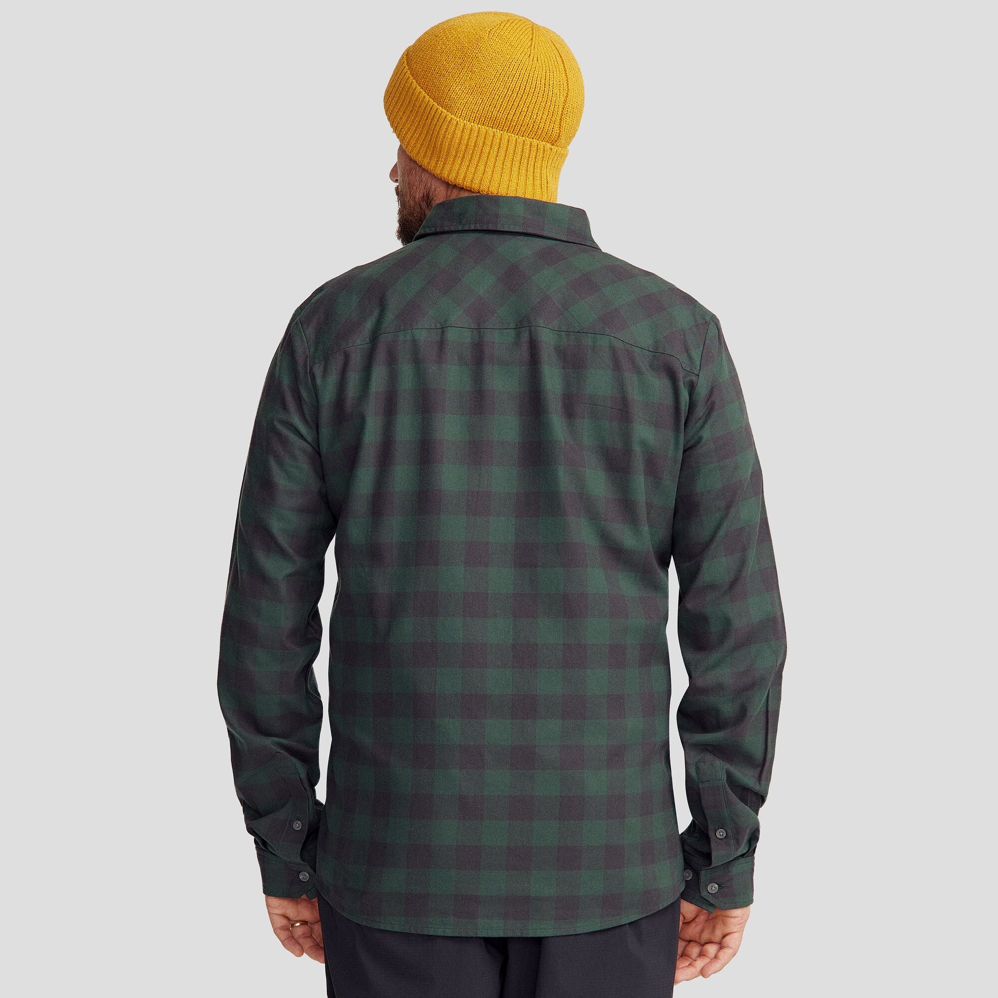 Fyfe Men's Long Sleeve Shirt - Classic Forest Green Gingham Plaid Button Down for Casual & Office Wear
