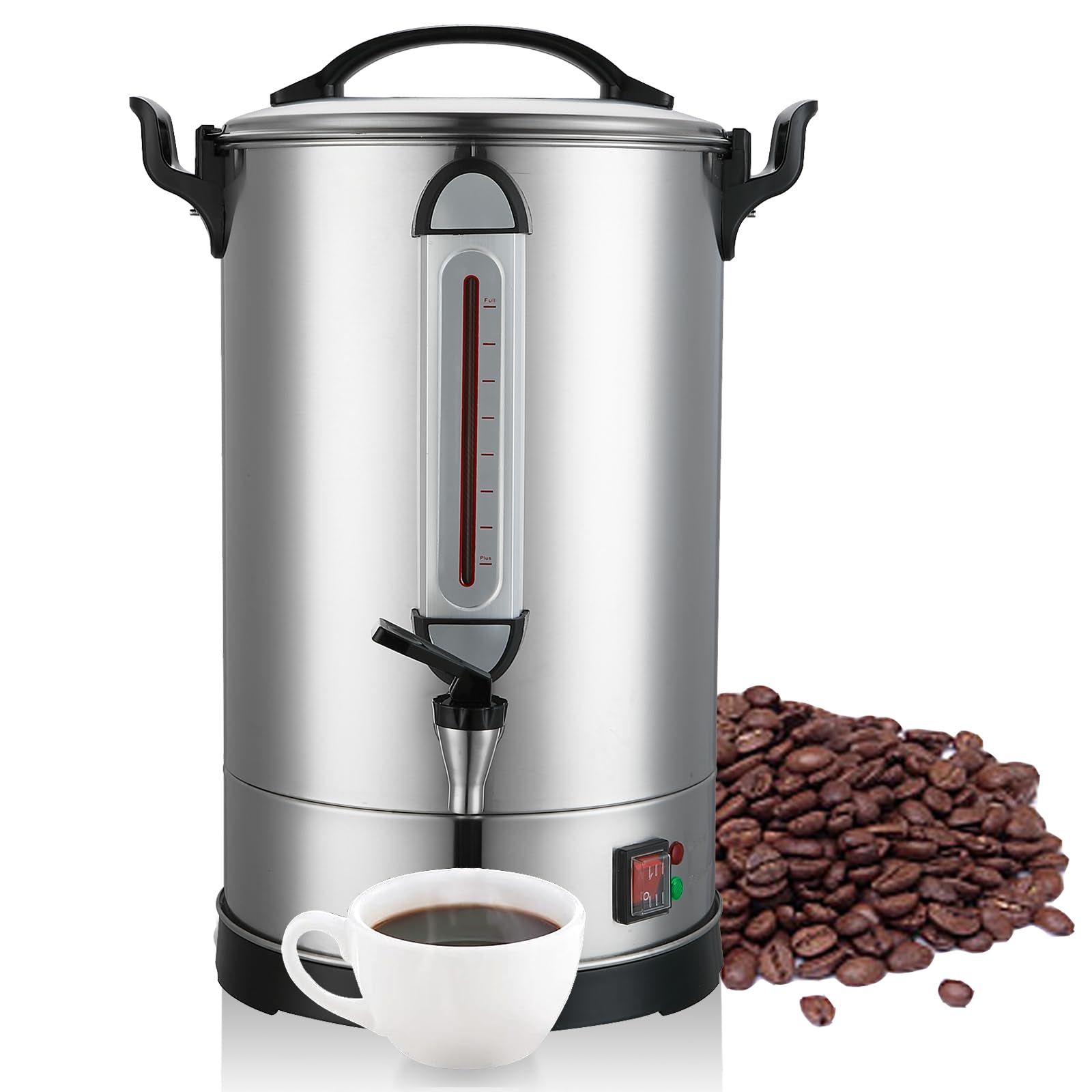 100 Cup Commercial Coffee Maker - 4.2Gal Stainless Steel for Weddings & Events