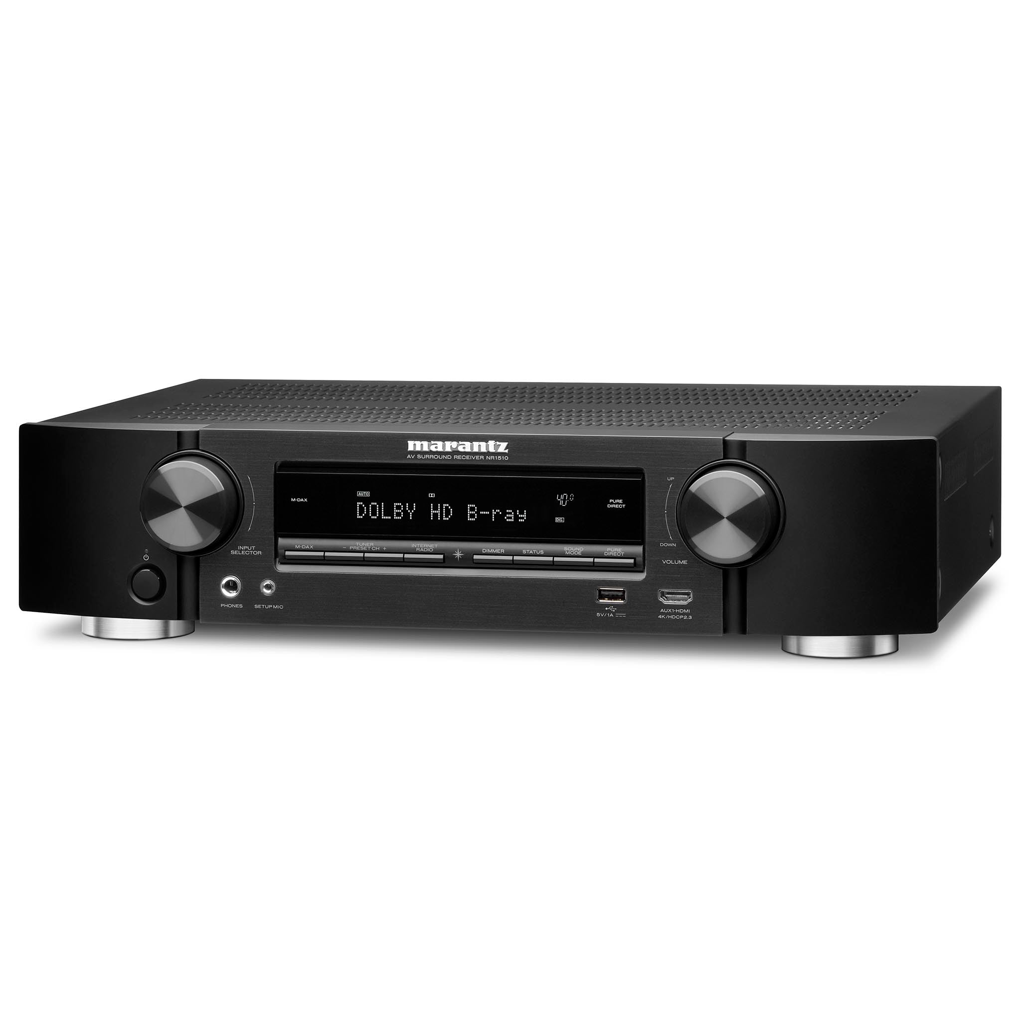 Marantz NR1510 Slim 5.2 Channel 4K Ultra HD AV Receiver with Dolby Atmos & Bluetooth - Perfect for Home Theater & Music Streaming