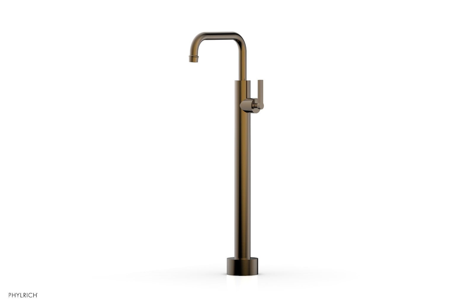 HEX MODERN Low Profile Floor Mount Tub Filler with Lever Handle - Model 501 55 04 - Perfect for Modern Bathroom Renovations and Spa-Like Showower Experiences