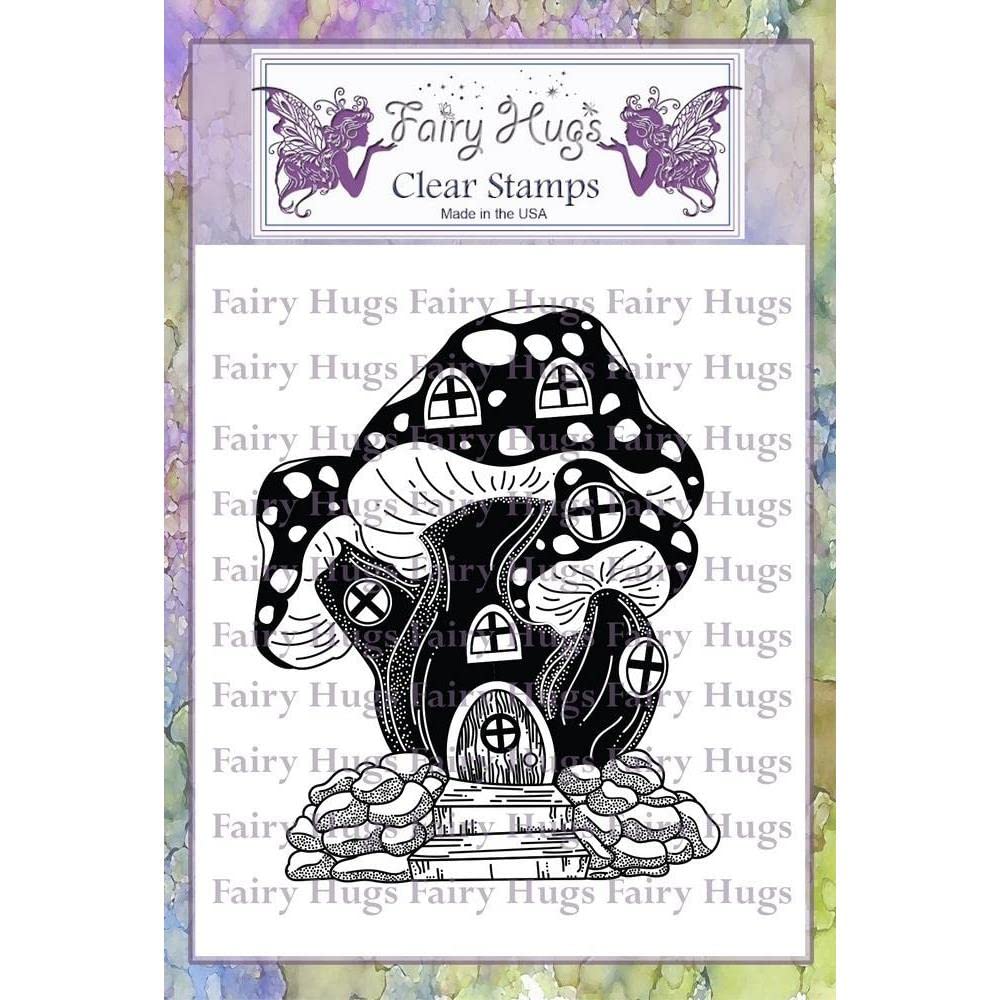 FAIRY HUGS Stamps - Whimsical Toadstool House Stamps for Scrapbooking, Card Making & DIY Crafts | Perfect for Fairy Garden Projects & Enchanted Forest Decor