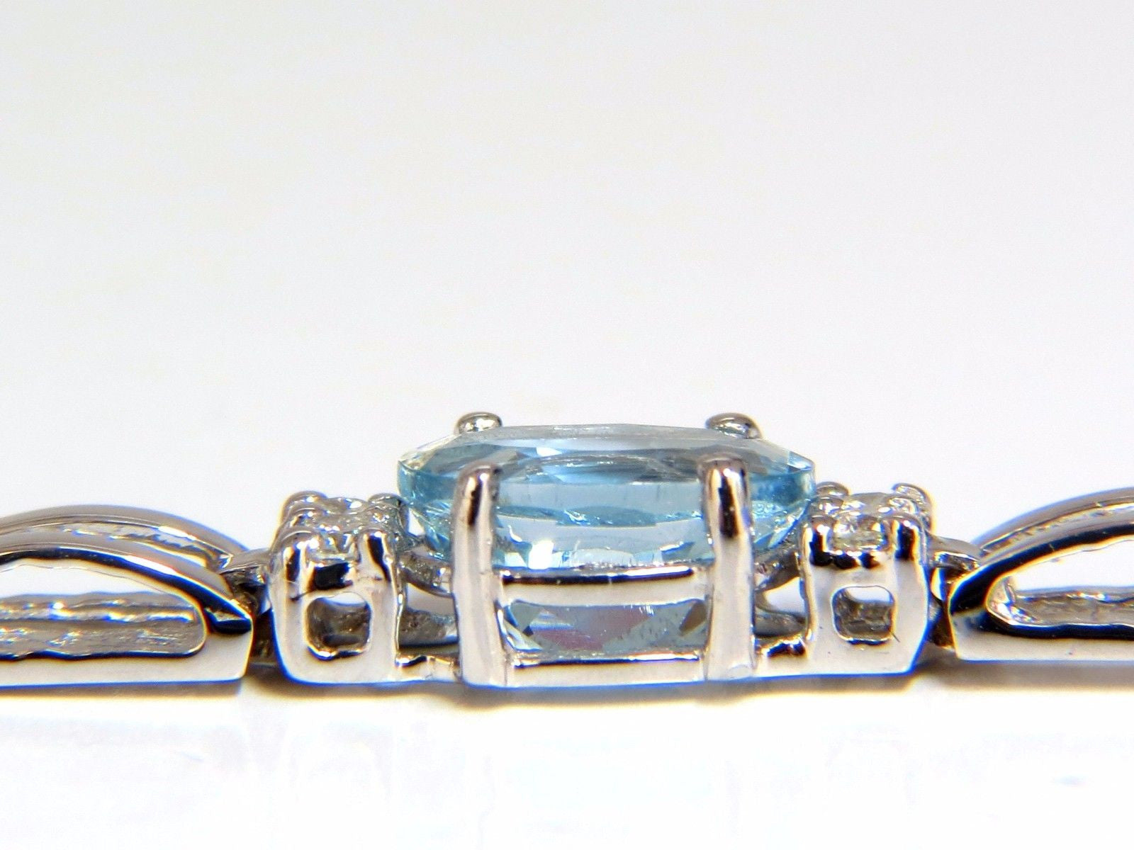 9.84ct Natural Aquamarine Diamond Tennis Bracelet in 14K Gold - Vivid Prime Aqua Blue Gemstone Jewelry for Women, Perfect for Weddings, Parties & Special Occasions