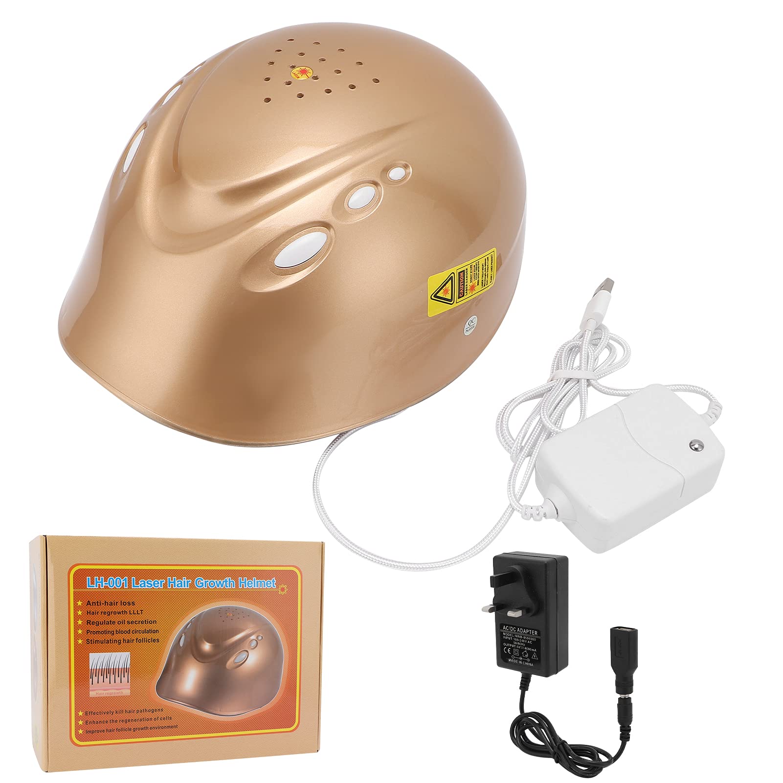 Laser Hair Regrowth Helmet for Men & Women - 160 LED Light Chips Hair Loss Treatment Device, 100-240V Voltage - Effective for Thinning Hair & Hair Growth Stimulation - Perfect for Home Use & Salon Treatments (UK Plug)