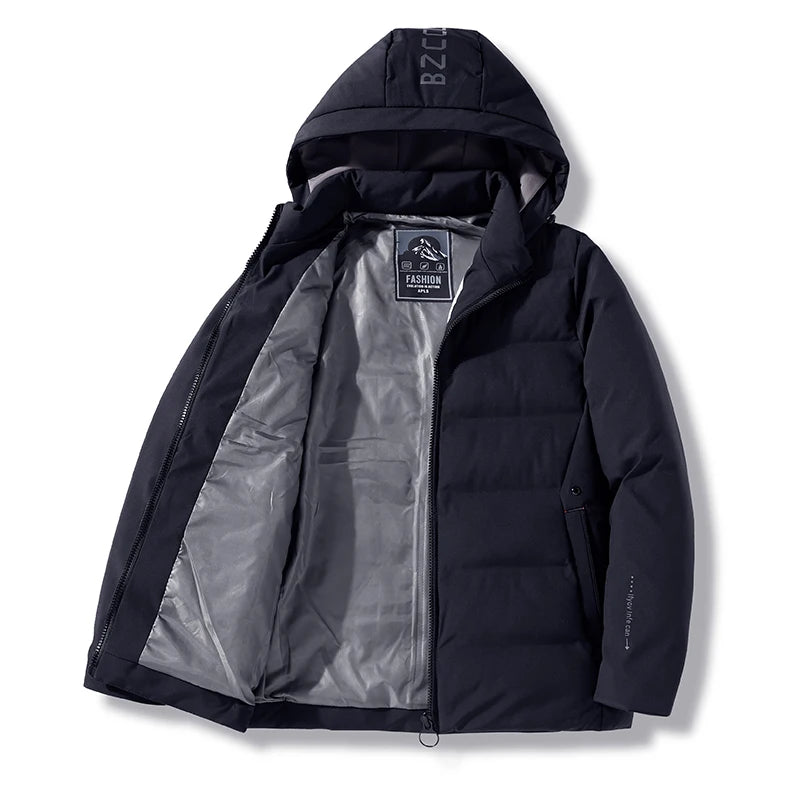 Men's Waterproof Winter Parka Jacket with Detachable Hood - Warm Windproof Coat for Outdoor Activities, Hiking & Casual Wear