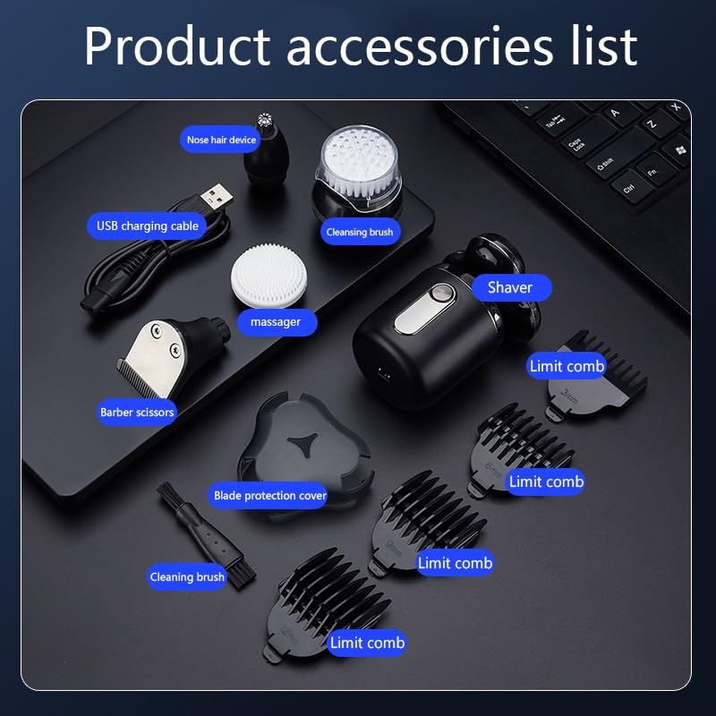 Best Electric Head Shaver for Bald Men - Wet & Dry Waterproof Cordless 3D Rotary Shaver with LCD Display & USB Rechargeable - Perfect for Travel, Gym & Daily Grooming