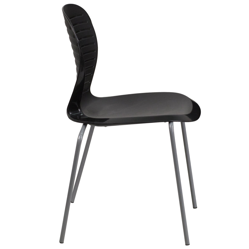 FLASH HERCULES Series 551 lb Capacity Black Stackable Folding Chair - Heavy Duty Event, Banquet, Conference & Outdoor Seating Solution