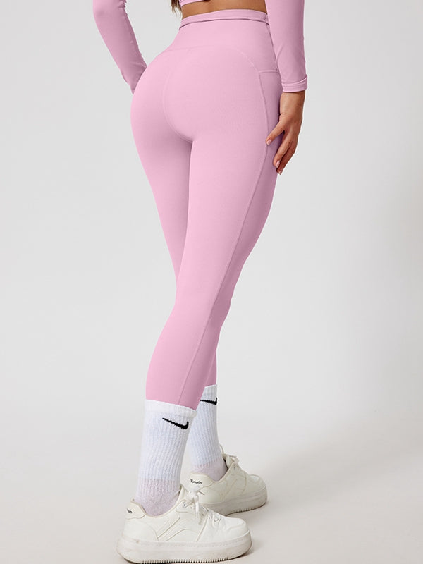 ZASUWA Women's V-Shape Waist High Waist Leggings - Tummy Control Workout Yoga Pants for Running, Gym & Everyday Wear