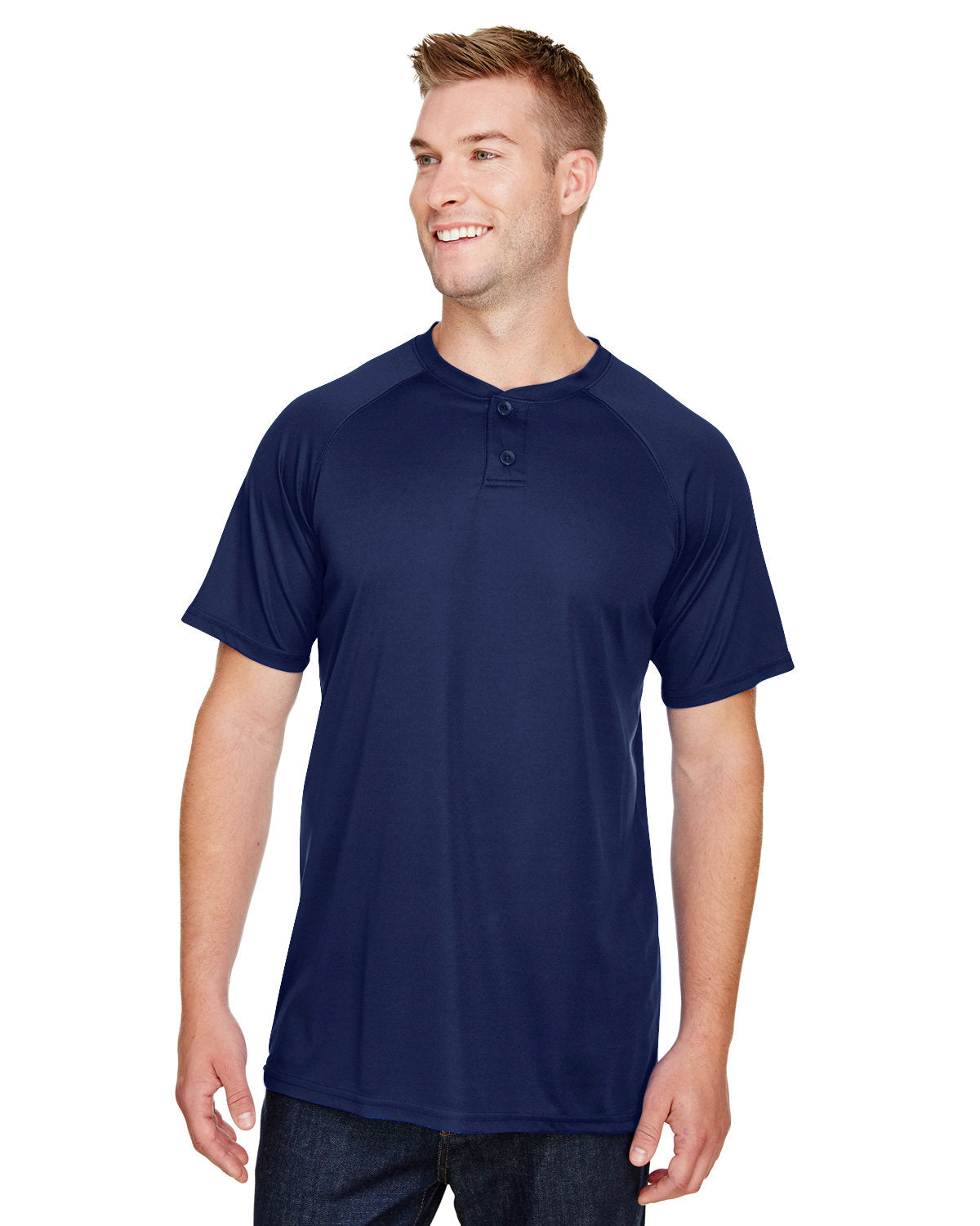 Augusta Sportswear AG1565 Adult Attain 2 Button Baseball Jersey - Comfortable & Durable Baseball Uniform for Men & Women - Perfect for Team Sports, Practice & Casual Wear